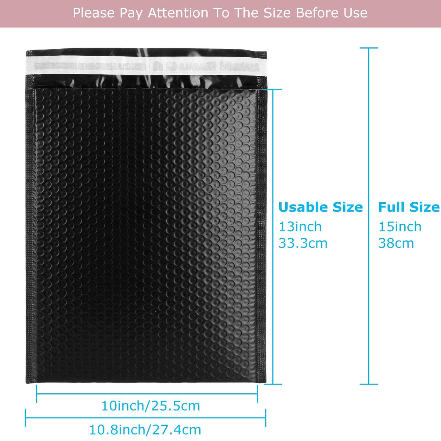 10 x 13 inch Bubble Mailers #4 Padded Mailing Envelopes 25 Packs, Black Waterproof Self Seal Poly Bubble Mailer Padded Mailer Envelopes Cushioned Mailing Shipping Bags