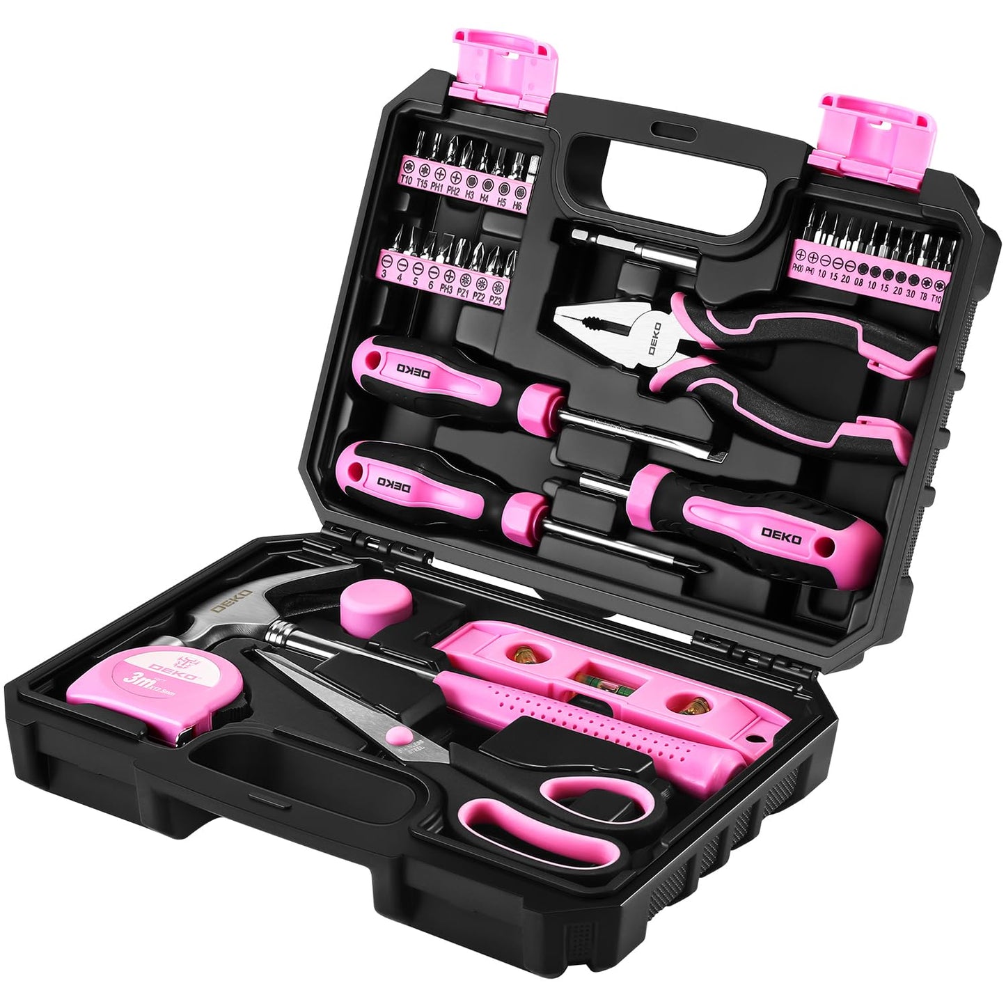 Pink Tool Kit: DEKOPRO Pink Tool Kit: Tool Set for Women Ladies, Home Tool Kit Set, DIY & Tools, Tool Kits for Home, Hand Tool Kits for Women, 42 Pieces