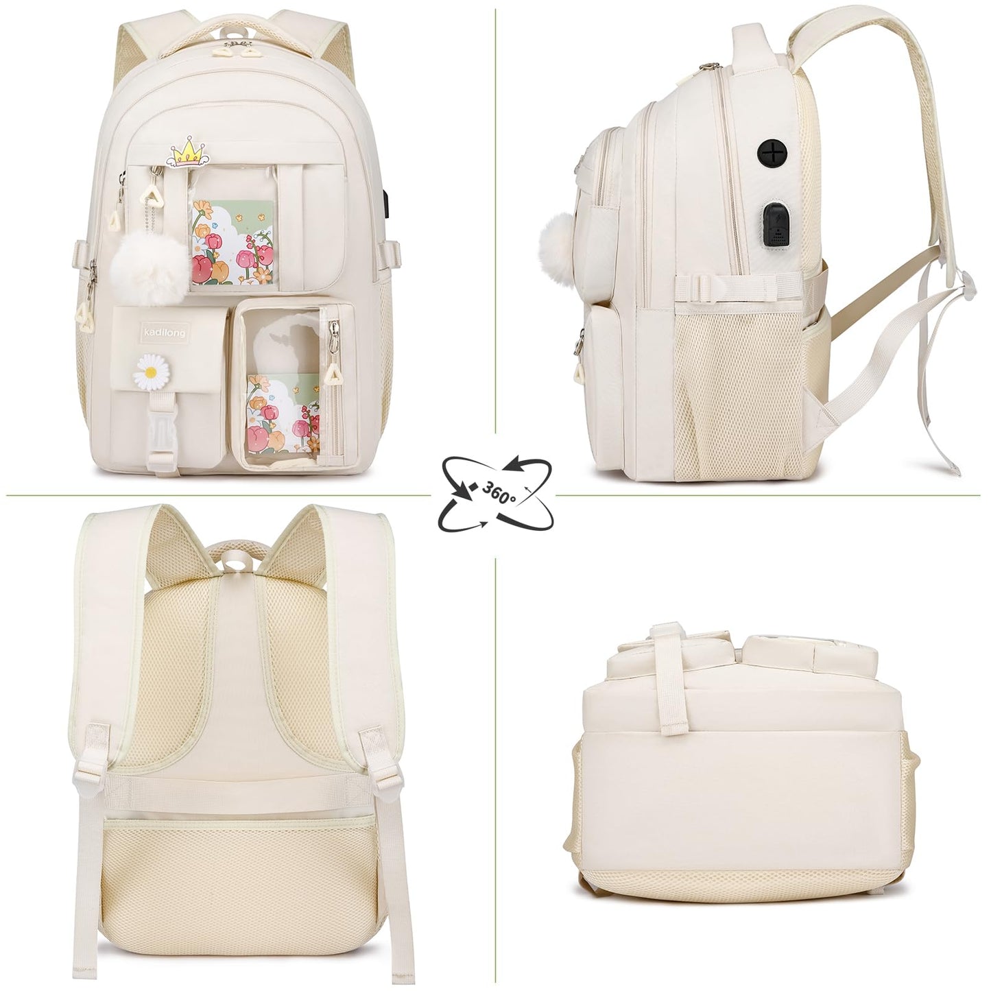School Backpack for Teen Girls,Cute Backpacks for Women Aesthetic Bookbag Laptop Bag Back Pack for Middle School Laptop Bag Back Pack School Bag