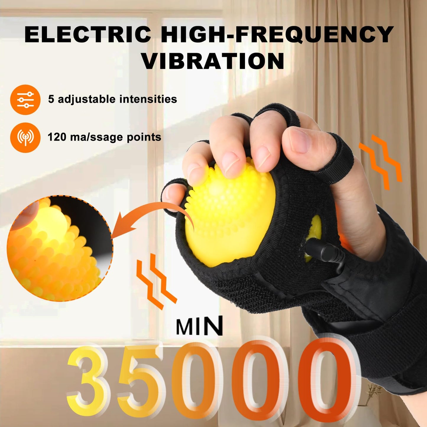 BUIFAC Infrared Electric Hot Compress, Hand Reha/bilitation Ma/ssage Ball, Passive Finger Training to Prevent Finger Flexion