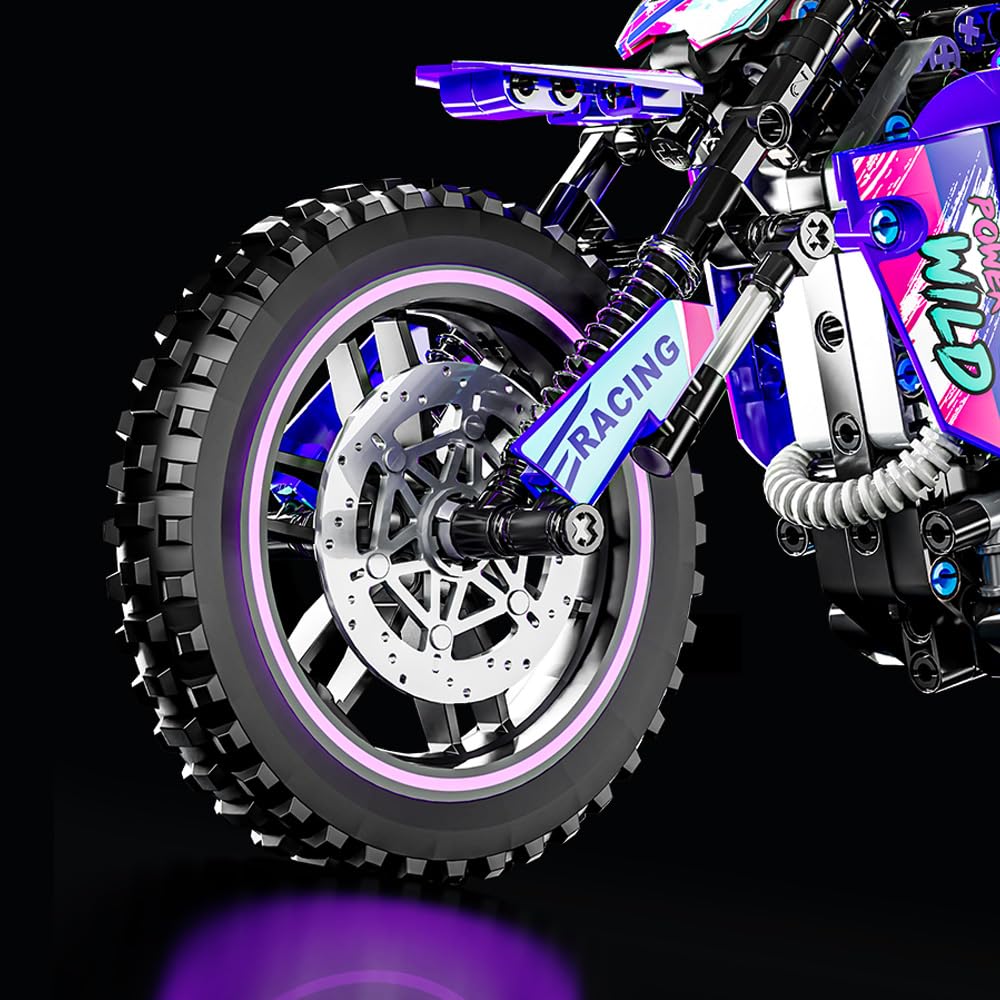 Mesiondy Pink Motorcycle Toy Building Blocks Set,Stem Bricks Sets,Toys Build A Model Motorcycle, (476 Pieces) for Boys Girls & Adults Kids Boys Ages 6 7 8 9 10 11 12+ (red)