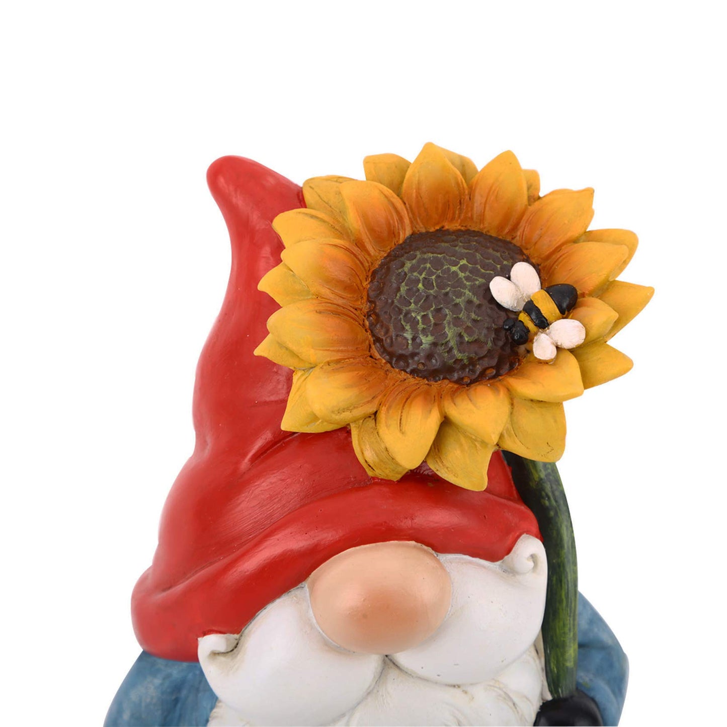 TZSSP Outdoor Garden Gnome Statue Statuary with Yellow Sunflower Spring Garden Decor Gnome Decor