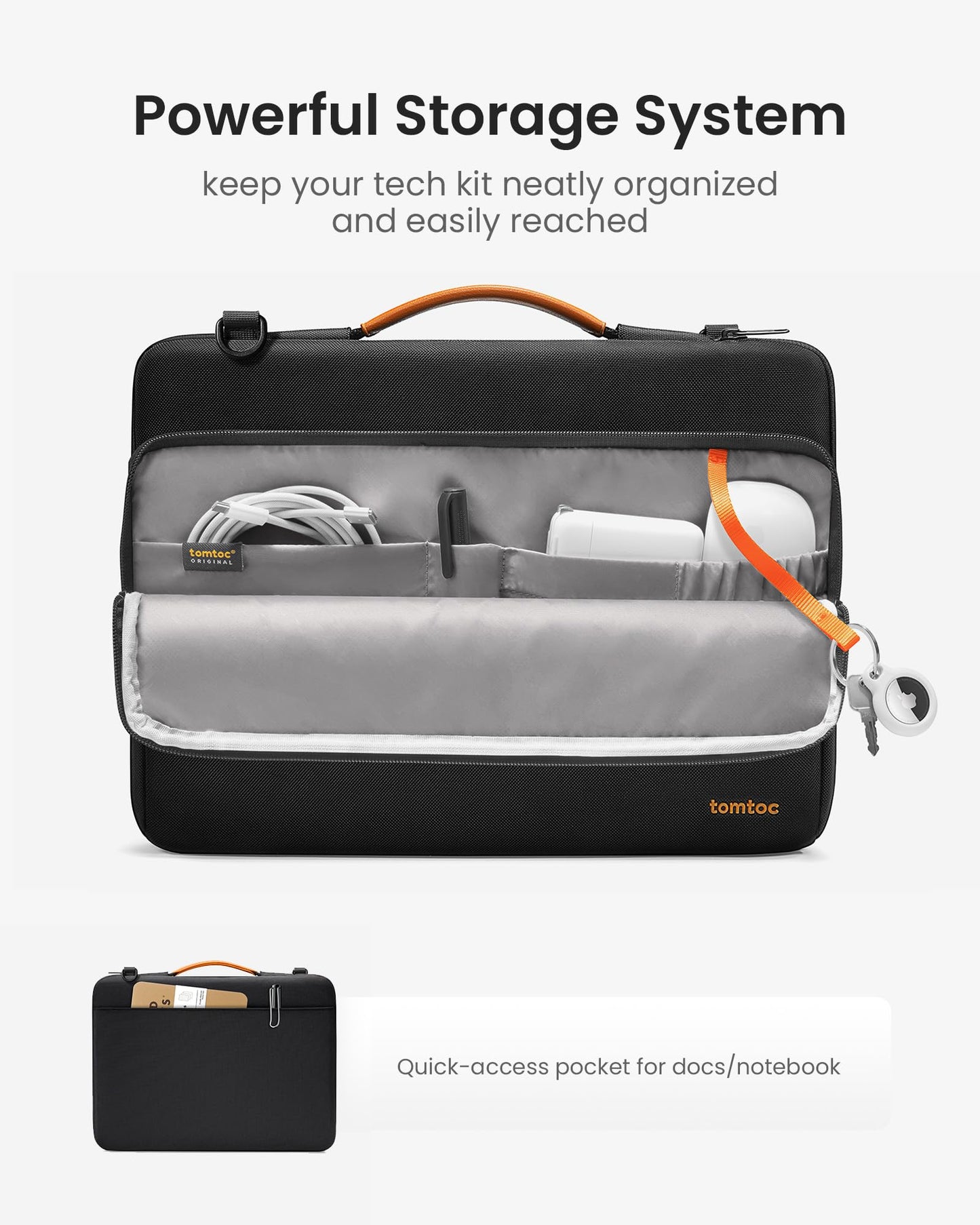 tomtoc 360 Protective Laptop Shoulder Bag for 14-inch MacBook Pro M5 Pro/Max A3426 A3427 2026 M4/M3/M2/M1 Pro/Max A3434, Water-Resistant Carrying Case for 13.5-14.4 Inch Microsoft Surface Laptop 7/6/5