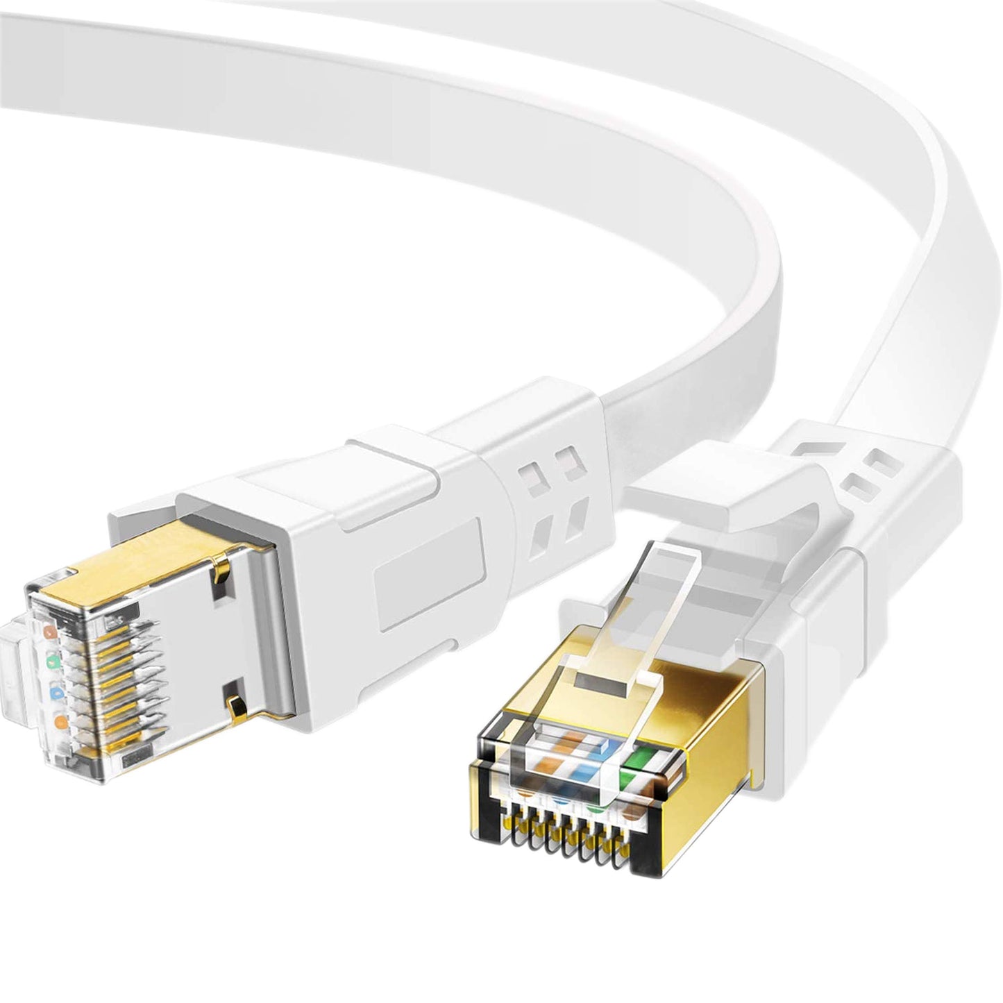 Cat 8 Ethernet Cable 100ft, Heavy Duty High Speed RJ45 Patch Cord, Cat8 LAN Gold Plated 40Gbps 2000Mhz Network, Indoor Outdoor & Weatherproof S/FTP UV Resistant for Router/Modem/Gaming/Switch/Xbox/PS4
