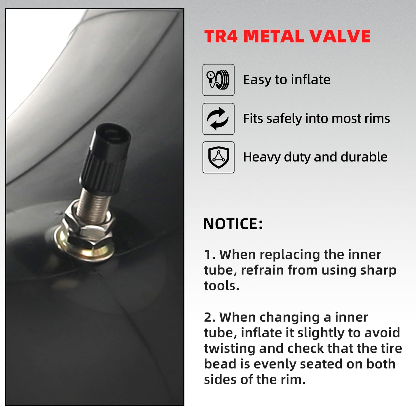 AR-PRO Replacement 22x11-10, 20x10-10 Inner Tubes for ATV UTV, Lawn Tractor, Garden Trailer, Golf Cart, Snow Blowers - with TR4 Straight Valve Stems - Made from Durable Butyl Rubber (Set of 2)