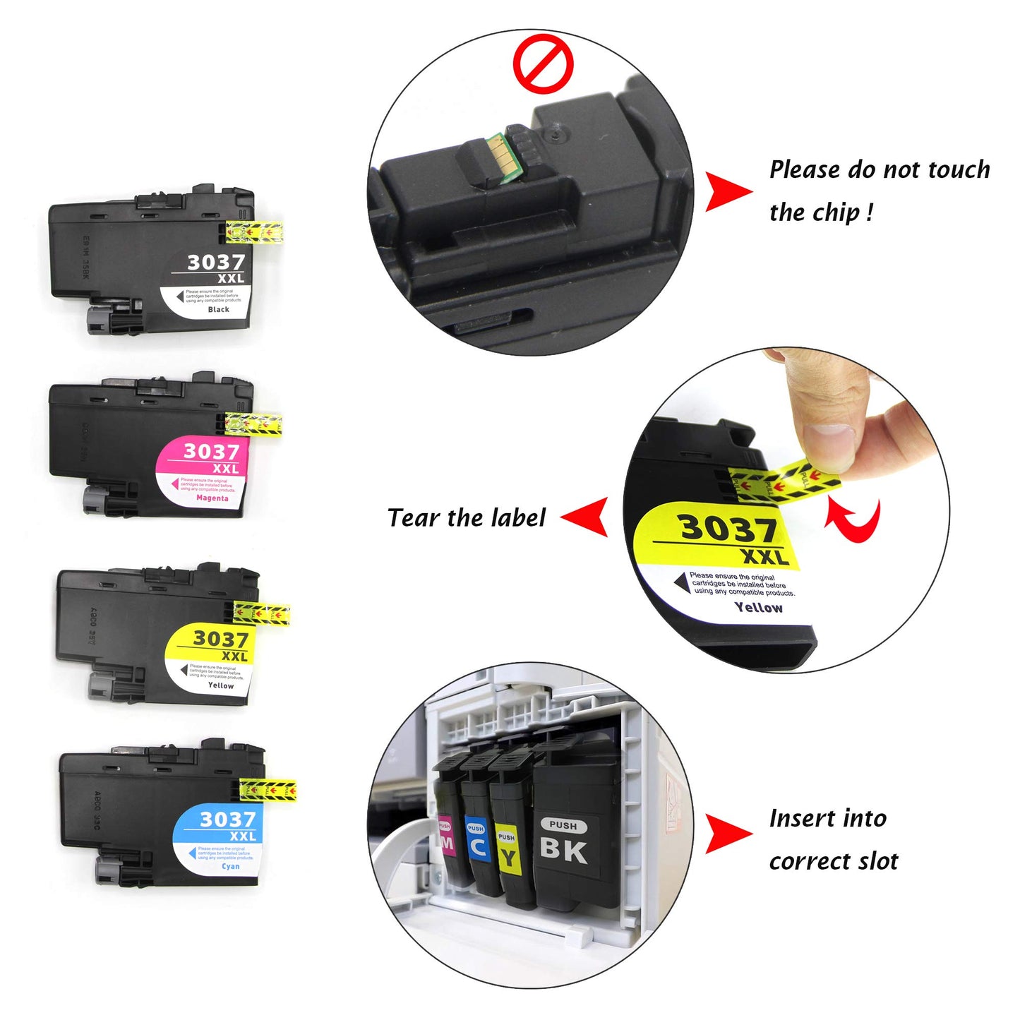 Compatible LC3037 LC3037XXL Black Ink Cartridges Replacement High Yield for MFC-J5845DW MFC-J5845DW XL MFC-J5945DW MFC-J6545DW MFC-J6945DW Printer, 2 Pack LC3037BK Ink Tank