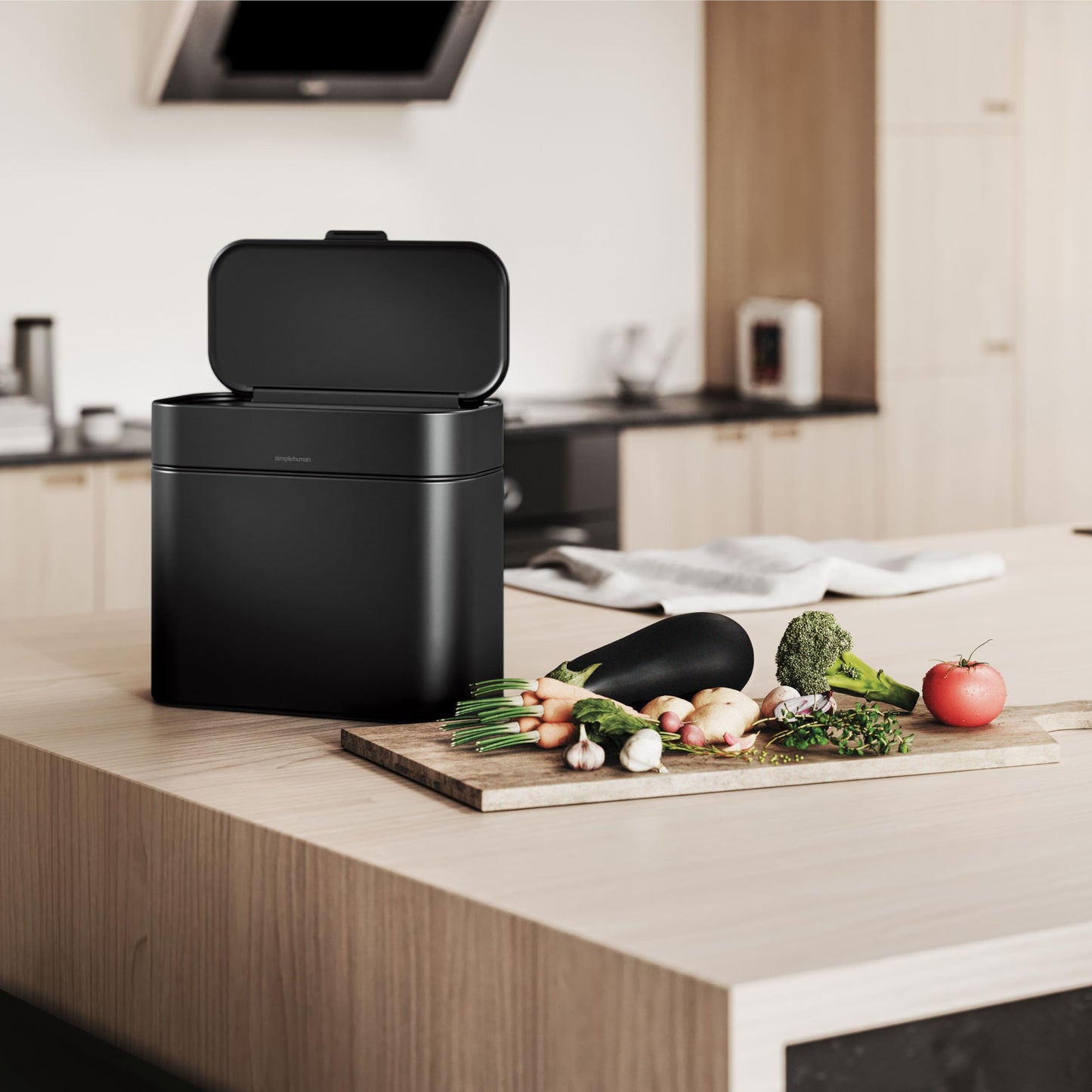 simplehuman Compost Caddy, Detachable and Countertop Bin, 4 Liter / 1.06 Gallon, Matte Black