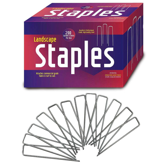 Ashman Galvanized Garden Stakes Landscape Staples: 200 Pack 6 Inch Sod and Fence Stake - Sturdy Rust Resistant Gardening Supplies for Anchoring Landscaping, Weed Barrier Fabric, Ground Cover