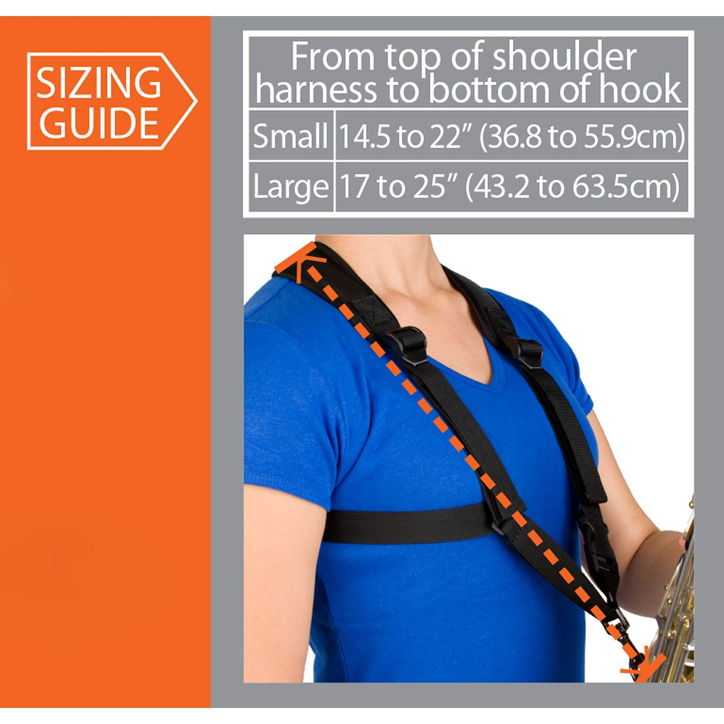 Protec Saxophone Harness with Deluxe Metal Trigger Snap, Small, Model A306SM