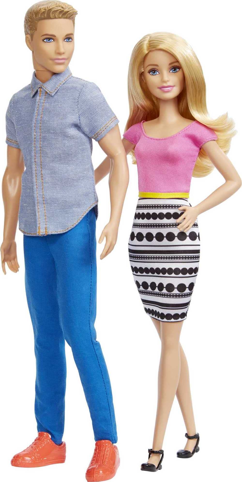 Barbie Dolls, Barbie and Ken Doll 2-Pack Featuring Blonde Hair and Bright Colorful Clothes, Kids Toys and Toys