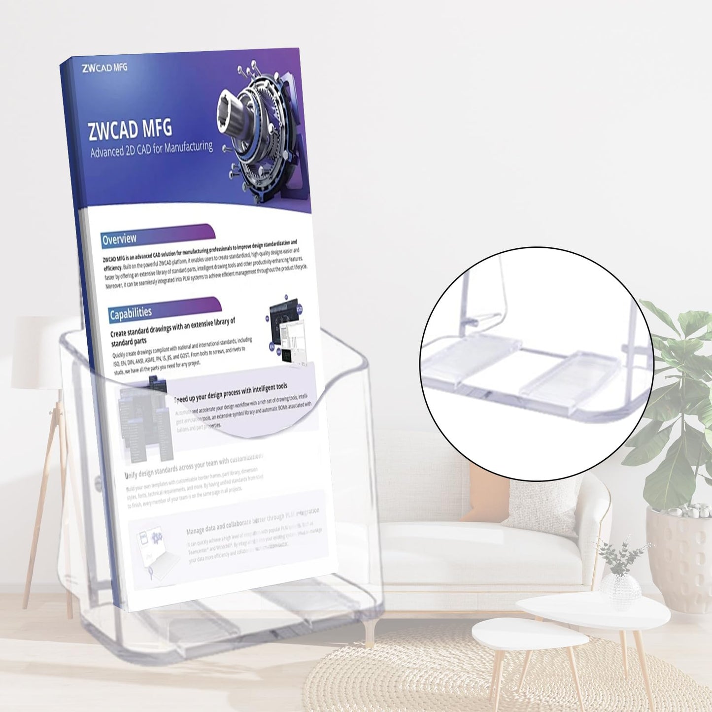 Voittozege 10Pcs Acrylic Brochure Holder, 4.3 × 7.7 Inches Plastic Pamphlet Holder, Wall Mount Flyer Display Stand Plastic Trifold Clear Literature Holders for Display Flyer, Booklet, Document, Literature