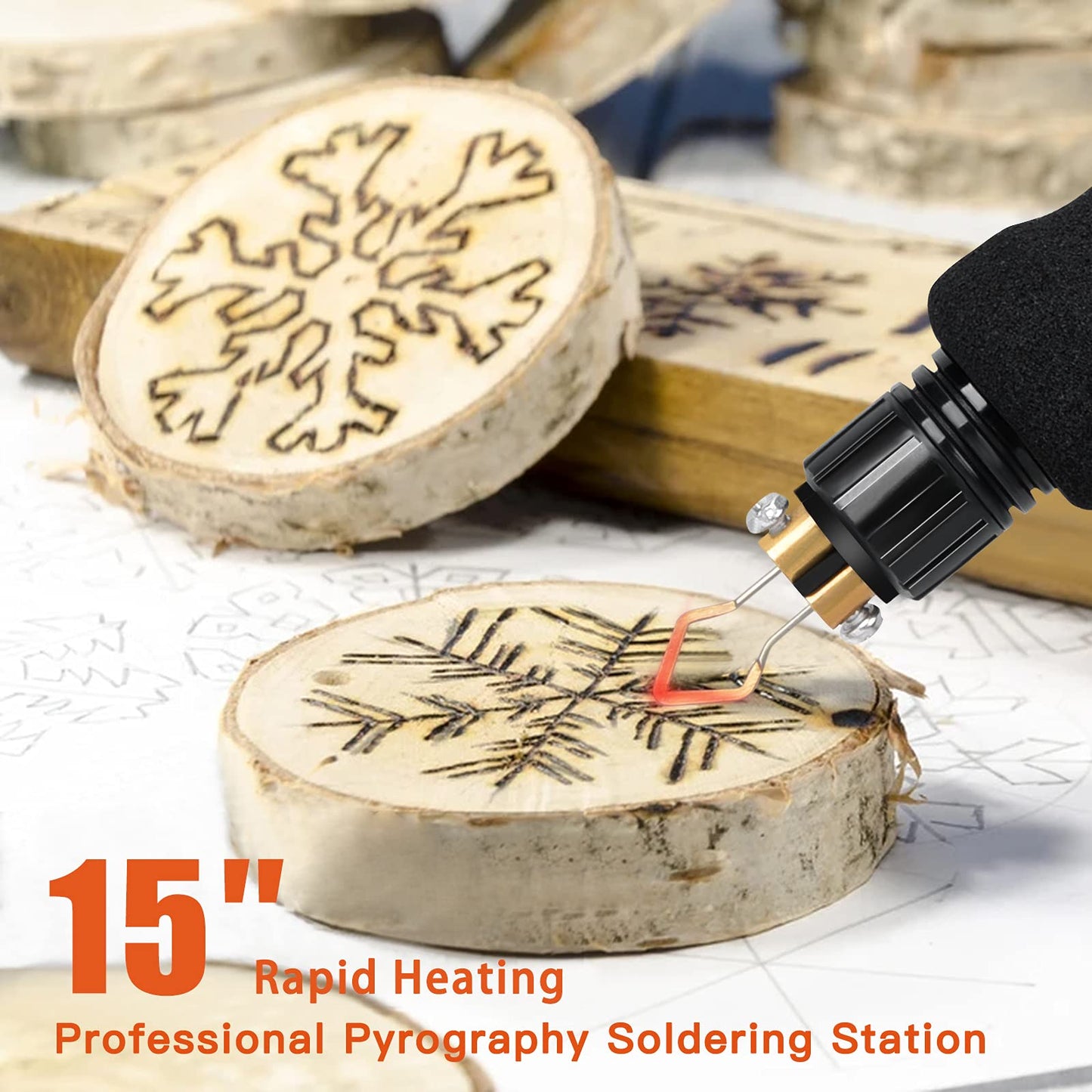 Preciva Wood Burning Kit with Two Handles, 40W 250-750℃ Adjustable Temperature Wood Burning Pen Tool Set, 20 Tips for Pyrography Wood Engraving Craft