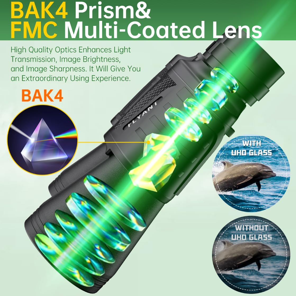 20x50 High Powered Binoculars for Adults, Waterproof Long Range Compact Binoculars with Low Light Vision for Bird Watching Hunting Football Games Travel Stargazing Cruise with Carrying Bag