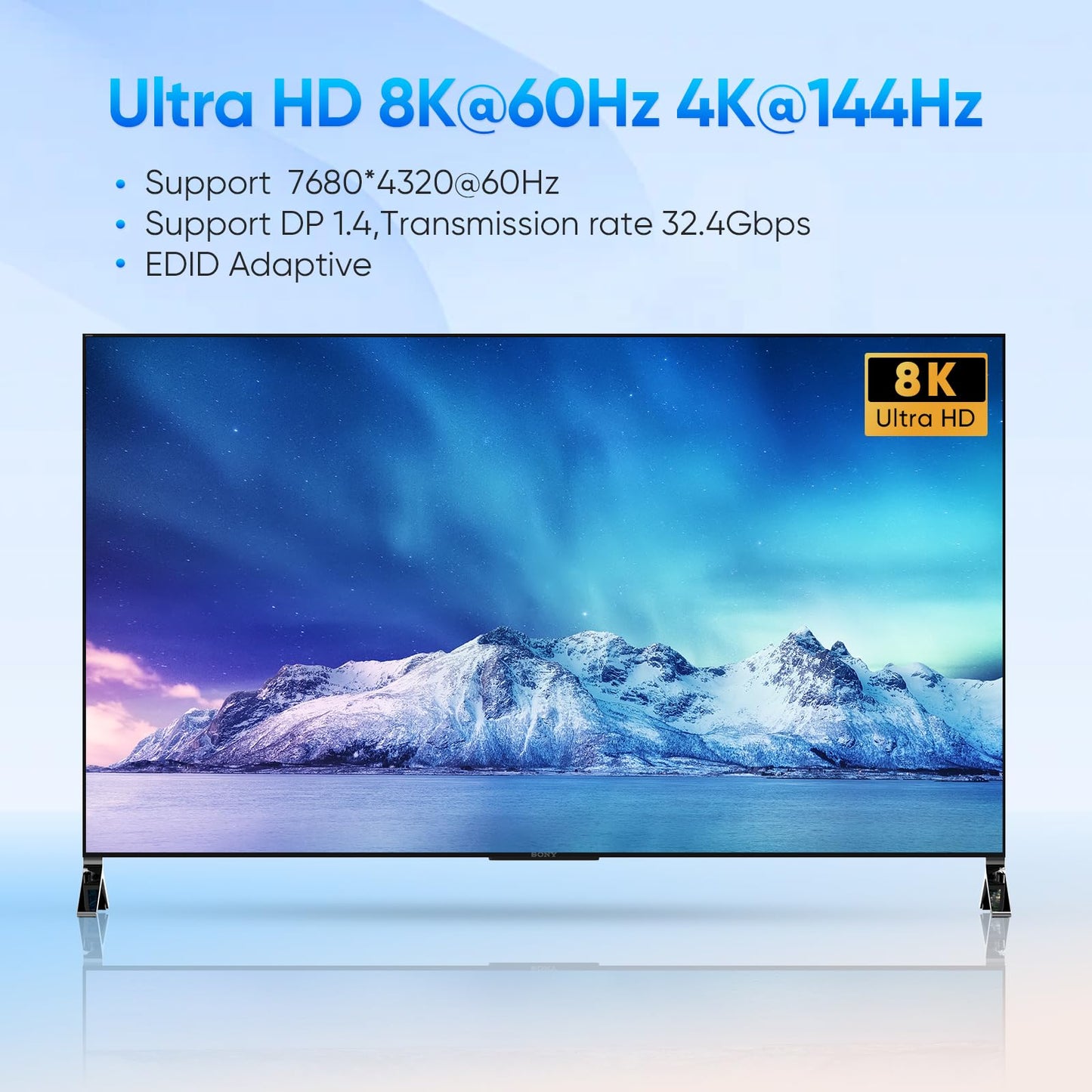 8K@60Hz Displayport KVM Switch 2 Monitors 2 Computers USB3.0, 4K@240Hz KVM Switch Displayport with 3 USB3.0 Ports Share Keyboard and Mouse, Camera, USB Drive, Support Desktop Controller