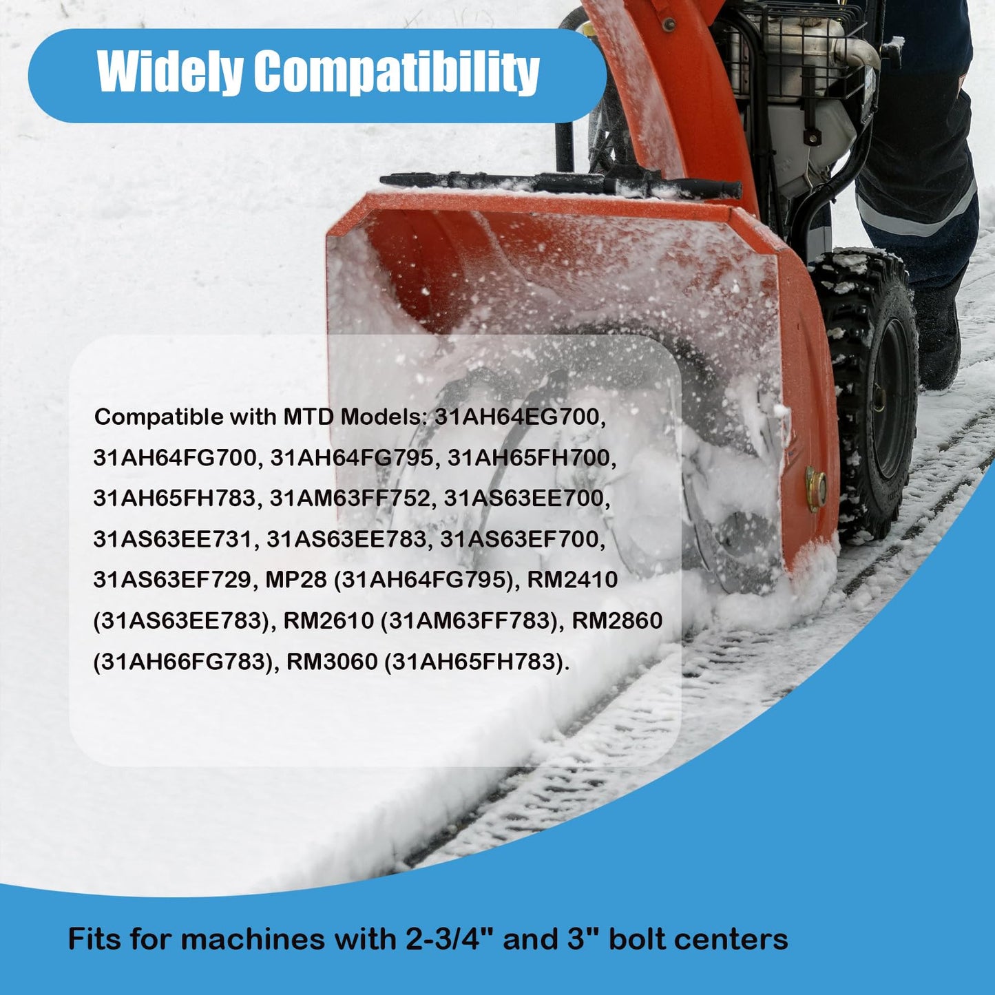 Caalii 490-241-0038 Universal Rolling Skid Shoes Compatible with MTD/Crafstman 2 Stage 3 Stage Snow Blower with Hardware Kit Fits for 31AH64EG700 31AH64FG700 31AH64FG795