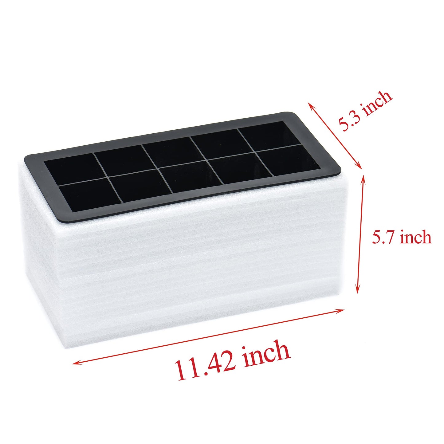 Clear Ice Cube Maker Tray - 2 Inch Clear Ice Cube Silicone Mold,10 Large Crystal Ice Cubes for Whiskey and Cocktail