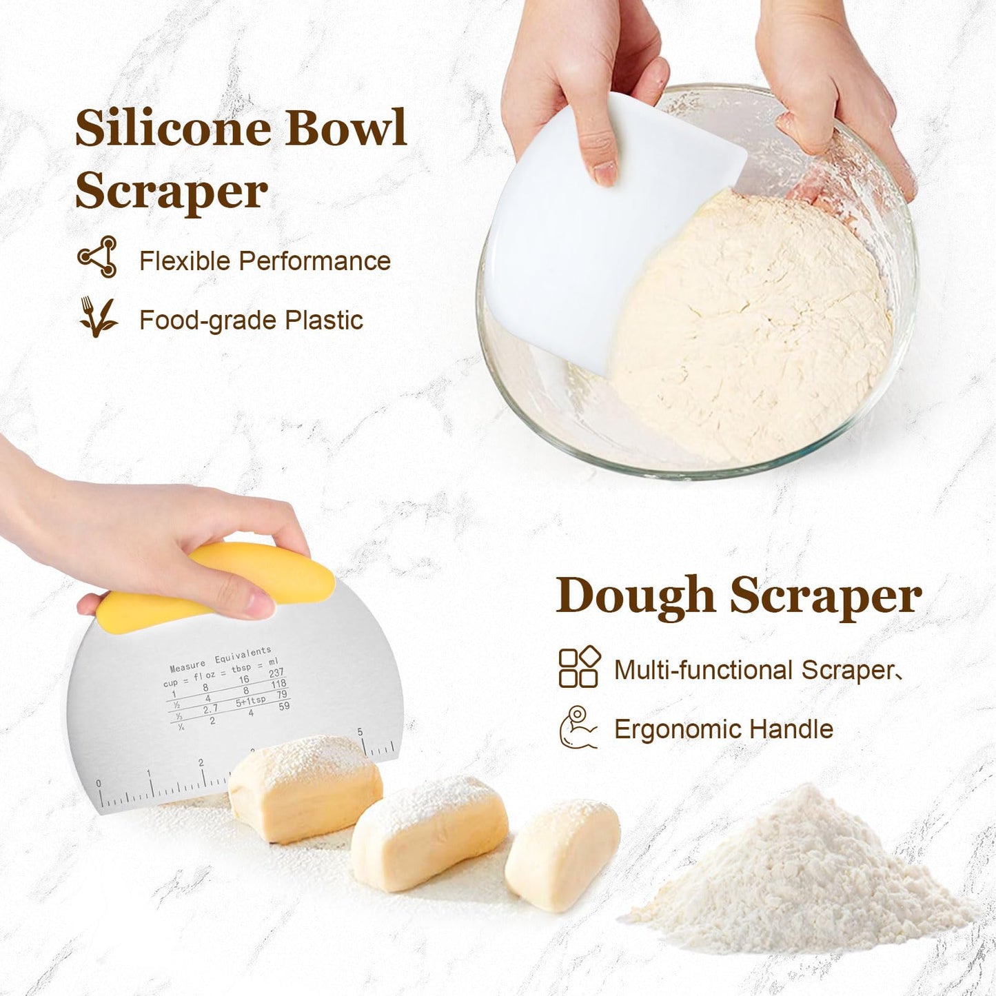 SHANNA Sourdough Bread Starter Kit, 15pcs Sourdough Tools, Round and Oval Banneton Proofing Basket, Home Bread Proofing Basket, Sourdough Kit for Beginners and Bakers (15PCS)