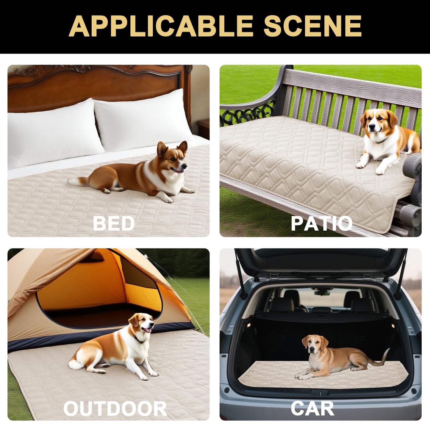 Prince Deco Waterproof Blanket Dog Bed Cover with Non-Slip Back Pet Blanket for Furniture Bed Couch Sofa(52x82 Inch,French Oak)