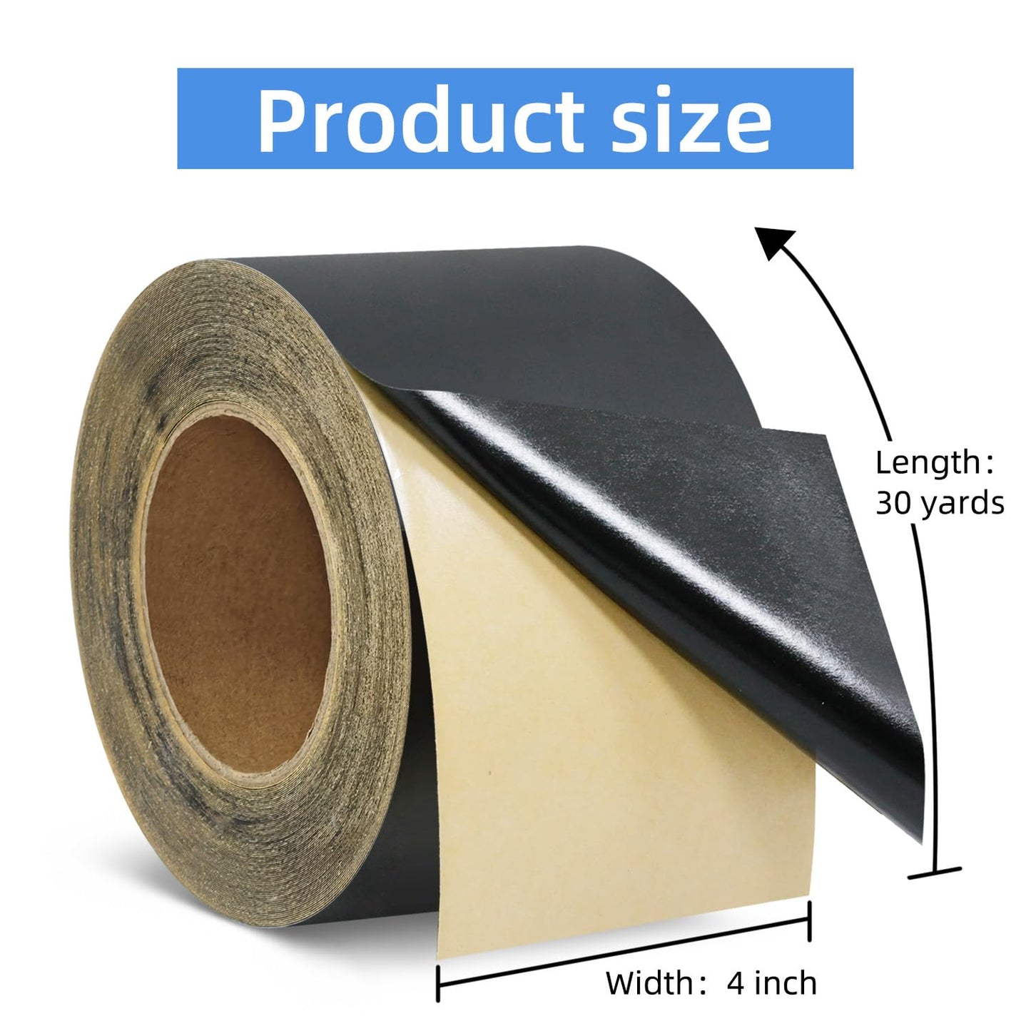 AMOGATO Black Flashing Tape - 4 Inch x 30 Yards, Flexible Adhesive, Weatherproof Sealing Tape for Home Exterior Repairs, Windows, Doors, Roof Edges & Outdoor Projects