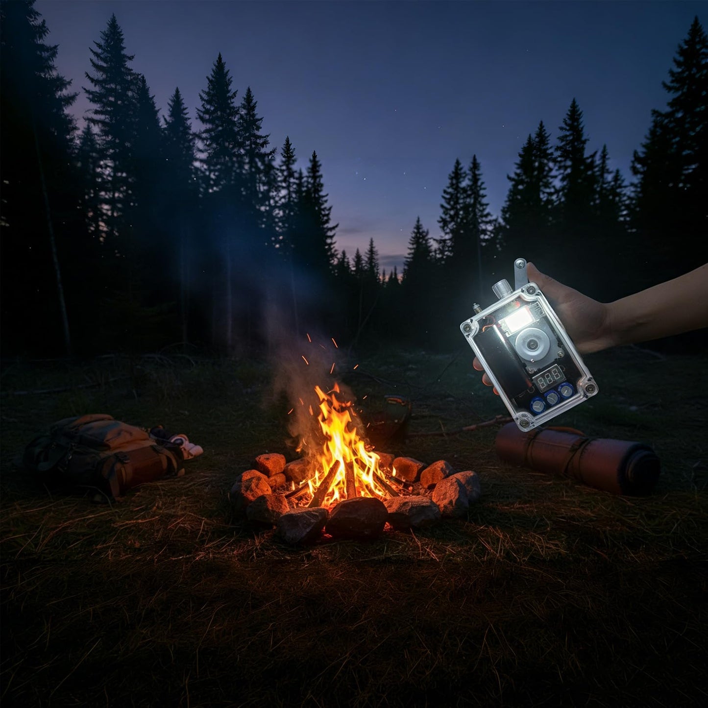 Gikfun Hand Crank Generator, Portable Emergency USB Charger with COB Light and Lighter, Compact Survival Light Gear for Outdoor Camping Hiking Blackouts and Emergency Preparedness GK1029
