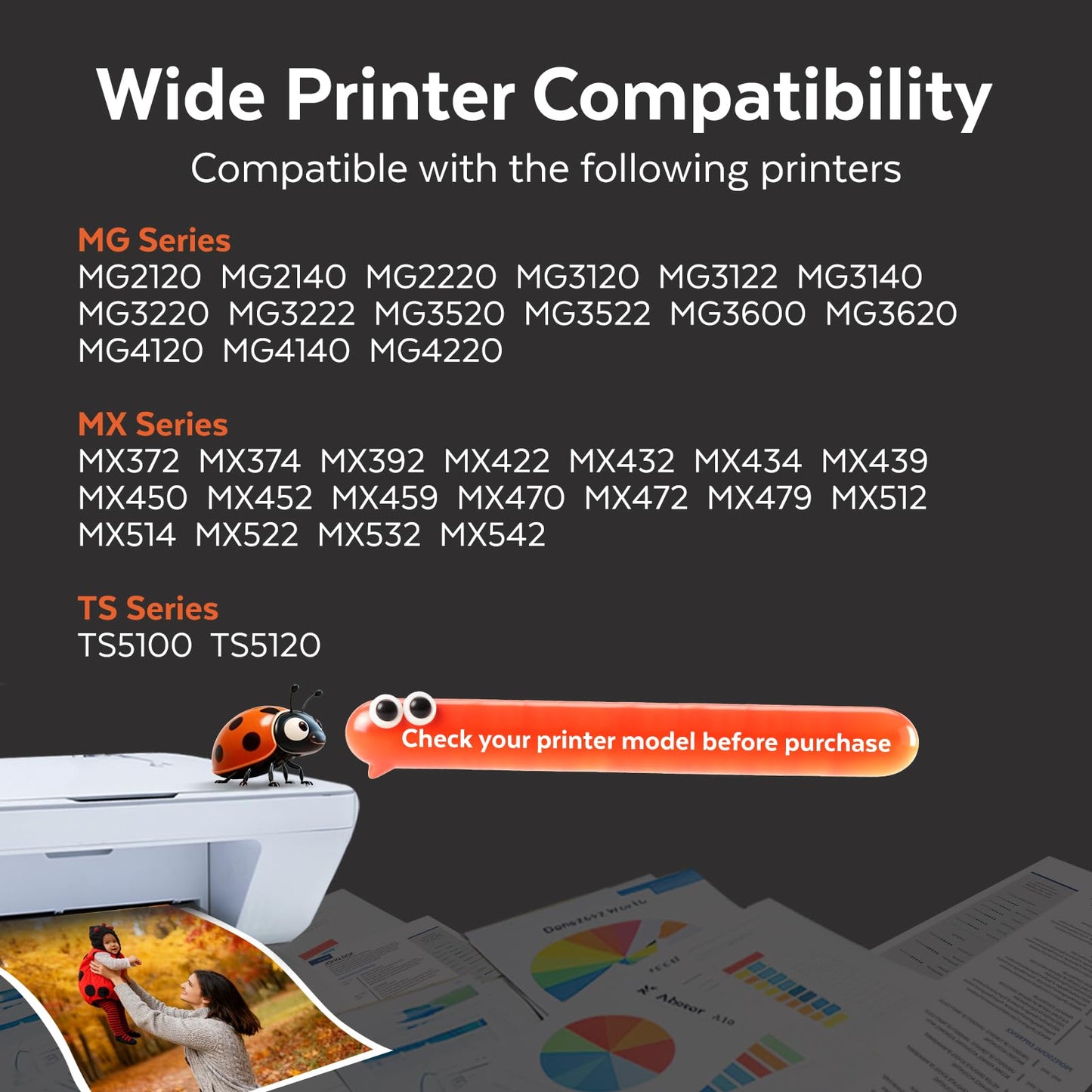 COCCINK 240XXL 241XL Ink Cartridge for Canon PIXMA mg3620 mg3600 ts5120 mg4120 mg3520 mx472 mx452 mx470 Printer for Canon 240XL 241 XL PG-240 CL-241 240 241 Black and Color Combo Pack