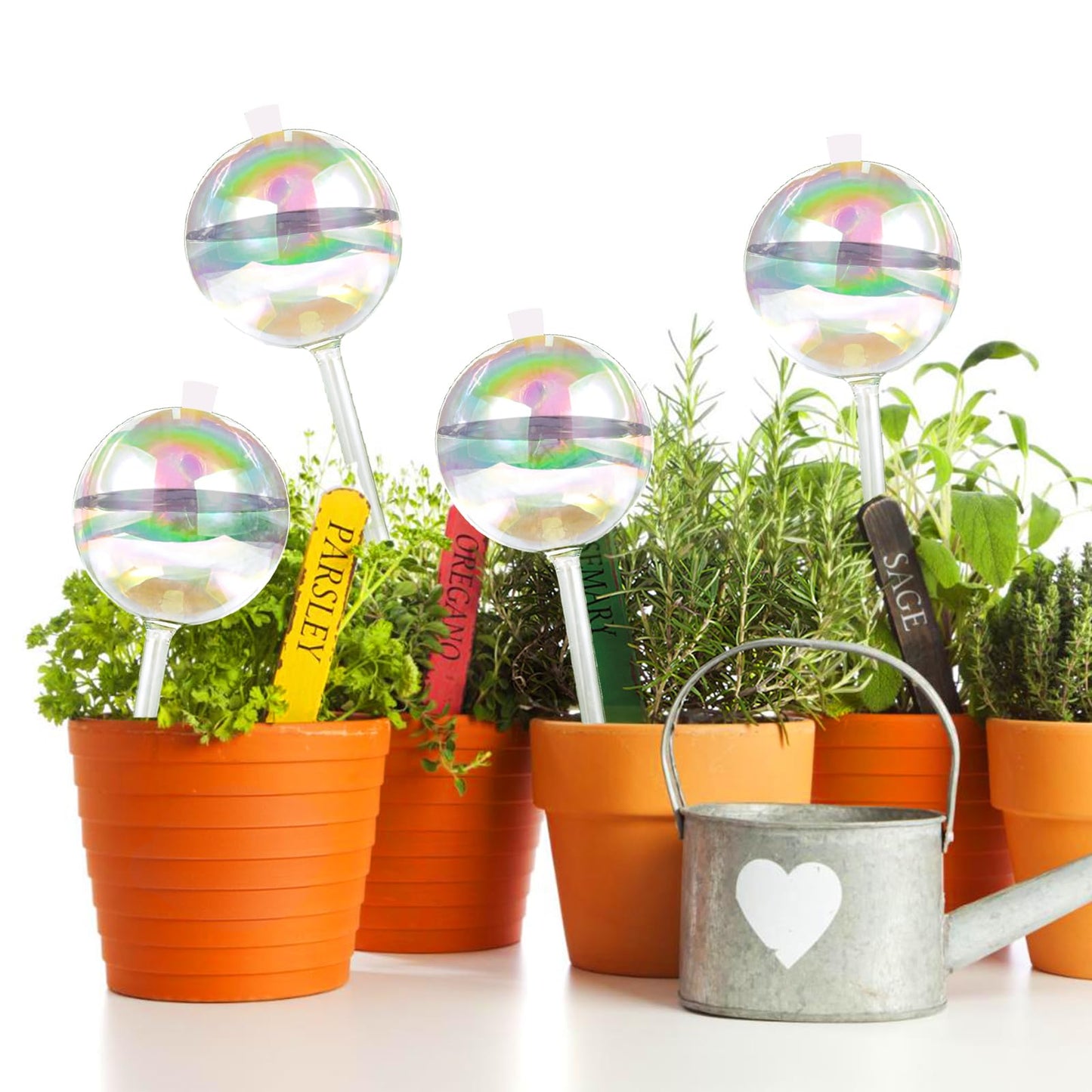 13 oz Up 2 Weeks Large Plant Watering Globes - Self Watering Bulbs for Indoor & Outdoor Plants, Glass Water Globes, Slow Watering for Plants While Away, Self Watering Planter Insert 4 Pack