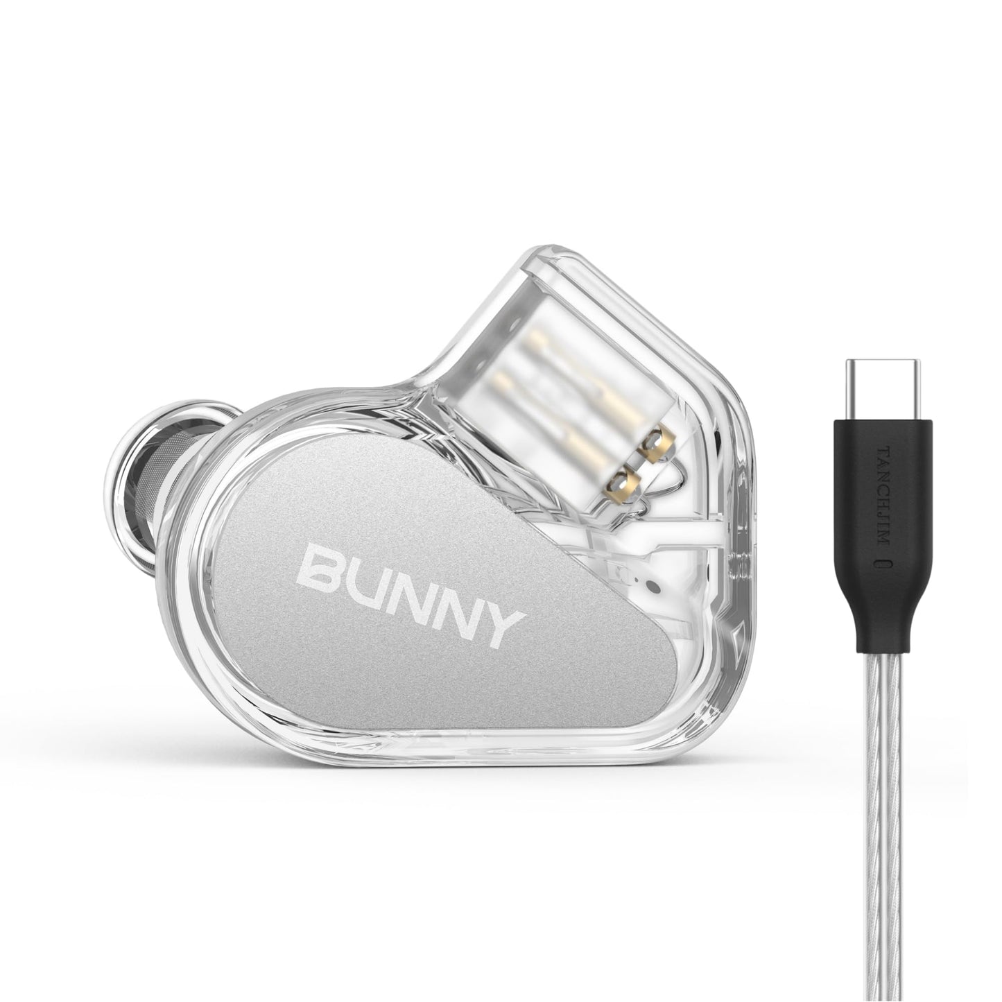 TANCHJIM Bunny Gaming Earphones with Single Dynamic Dual-Chamber Driver, Wired Earbuds IEM, 1DD 0.78 2pin Monitor with Bass Boot Maze Cavity, Entry-Level HiFi in-Ear Headphones with Mic - USB Type C