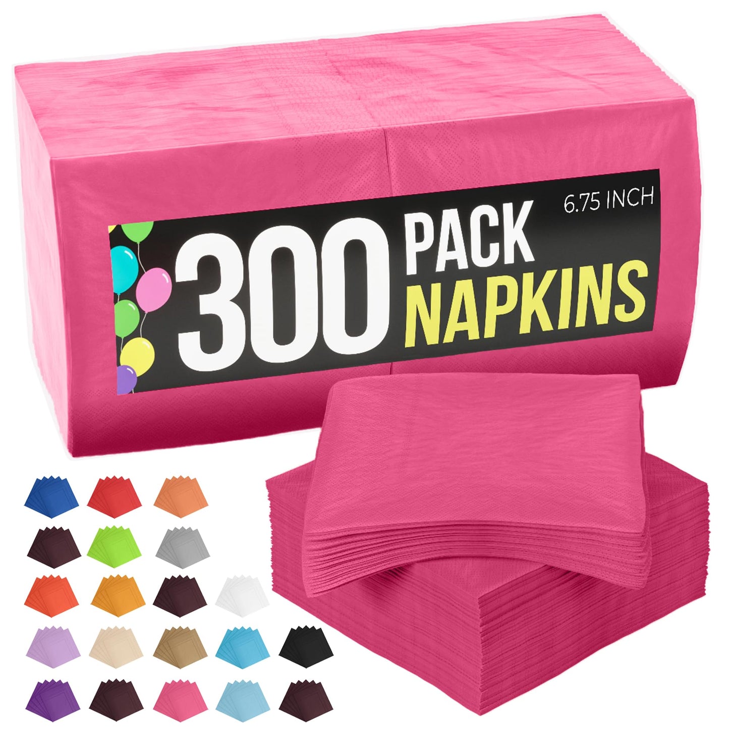 300 Pack Cerise Napkins Disposable, 2 Ply Party Napkins, Cerise Disposable Napkins, Fun Napkins Everyday – Great As Luncheon Or Dinner Napkins Paper Exquisite