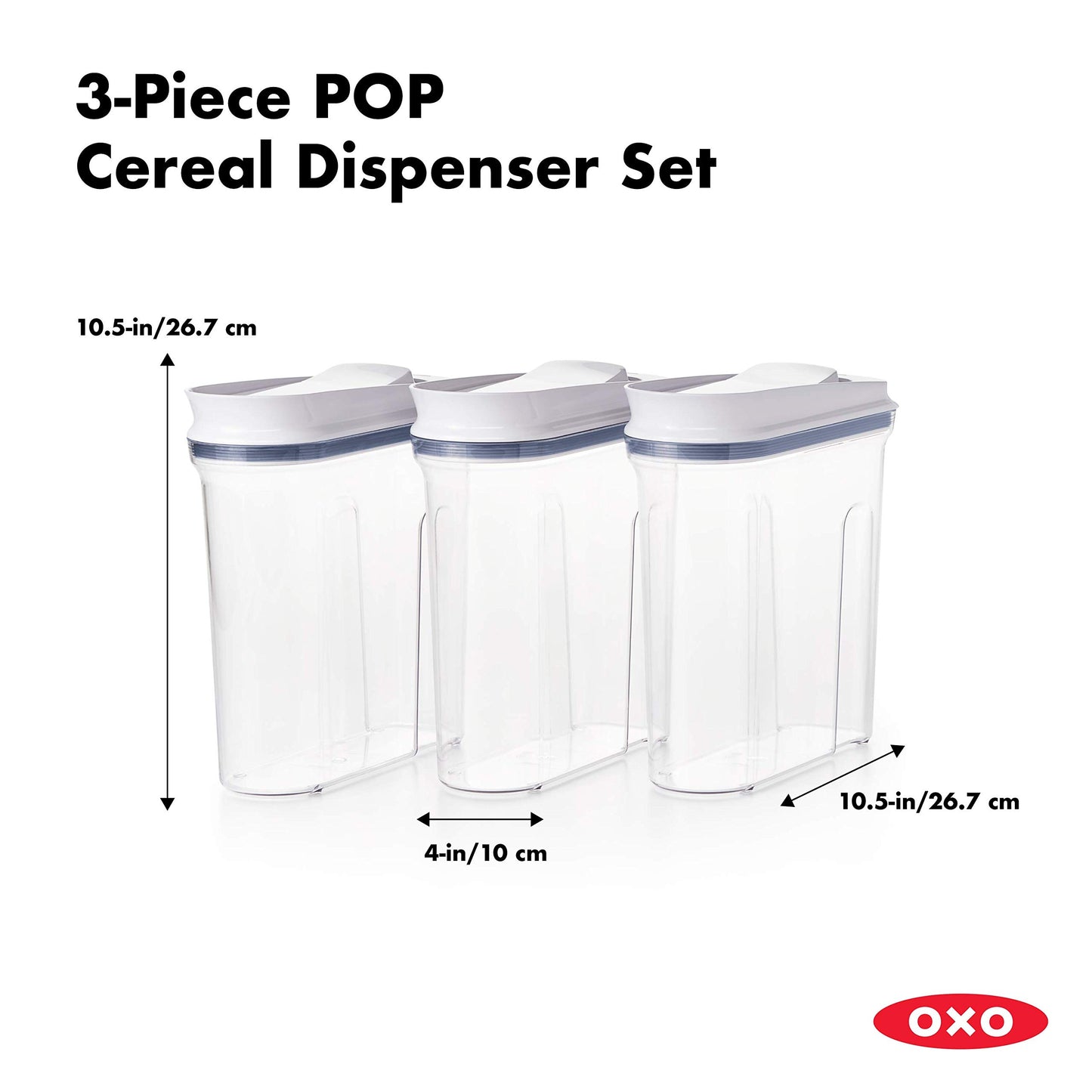 OXO Good Grips 3 Piece Airtight POP Cereal Dispenser Set