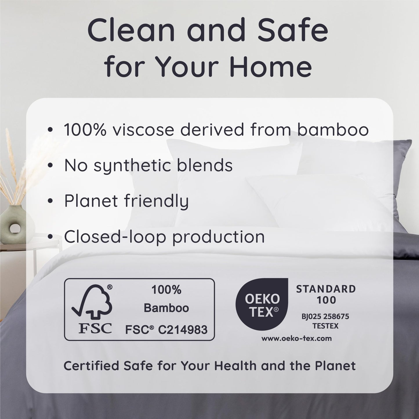 Bambaw 100% Viscose Derived from Bamboo Pillowcases King Size – Set of 2 King Size Cooling Pillow Cases for Hot Sleepers with Envelope Closure, Breathable & Super Soft Pillow Cases (Charcoal)