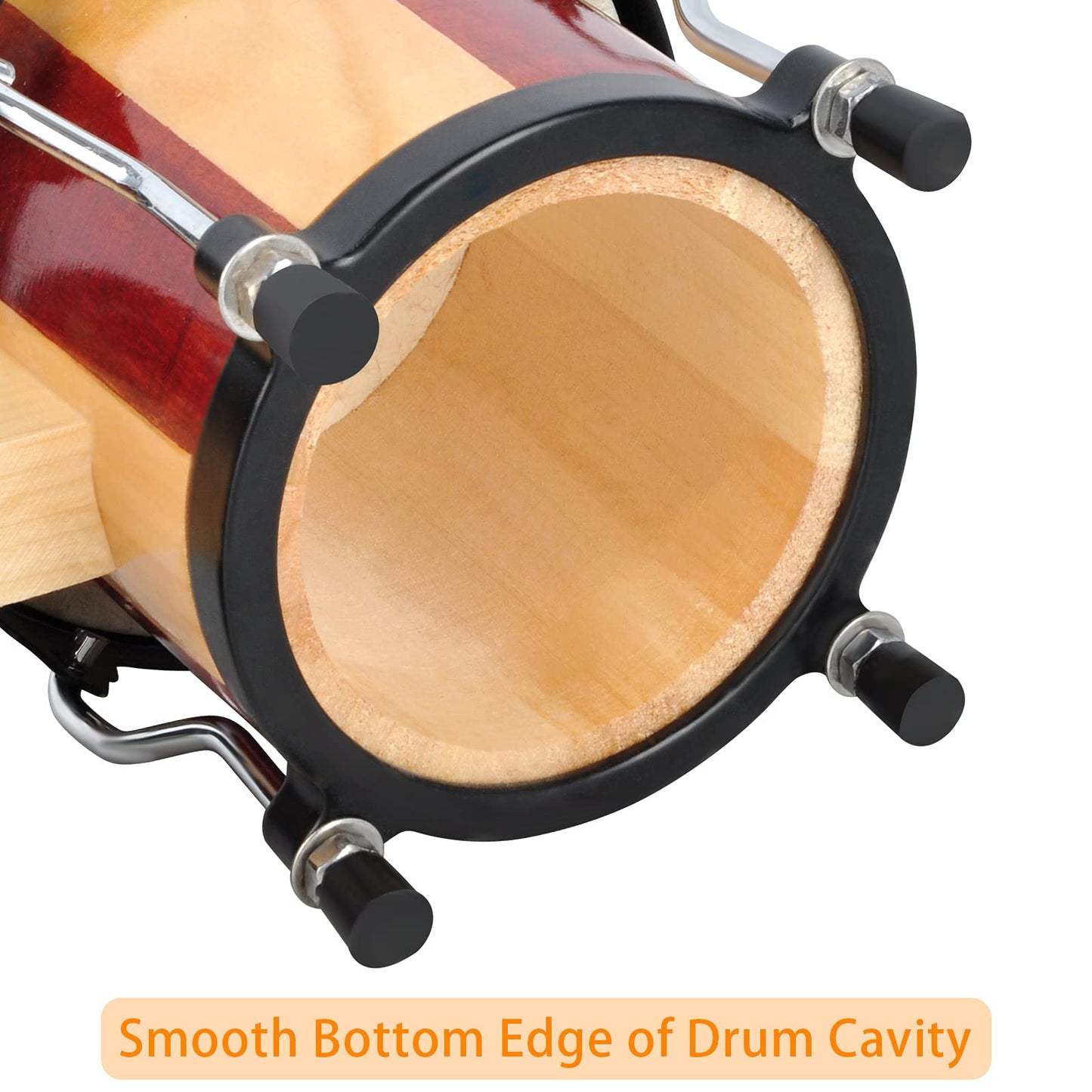 EastRock Bongo Drum 4" and 5" Bongos Drum Set, Musical Instruments for Adults Kids Beginners Professionals, Tunable Wood and Metal Drum Percussion Instruments with Tuning Wrench