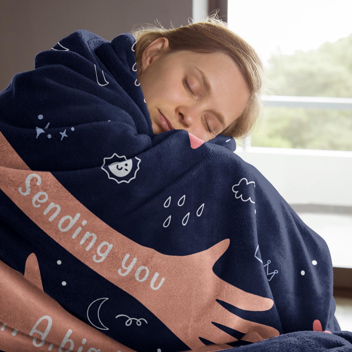 Afterprints Get Well Soon Gifts for Women Men, Hug/Healing Blanket, Thinking of You/Sympathy/After Surgery Gifts for Friends, Sister, Coworkers, Soft Throw Blankets 50'' x 60''