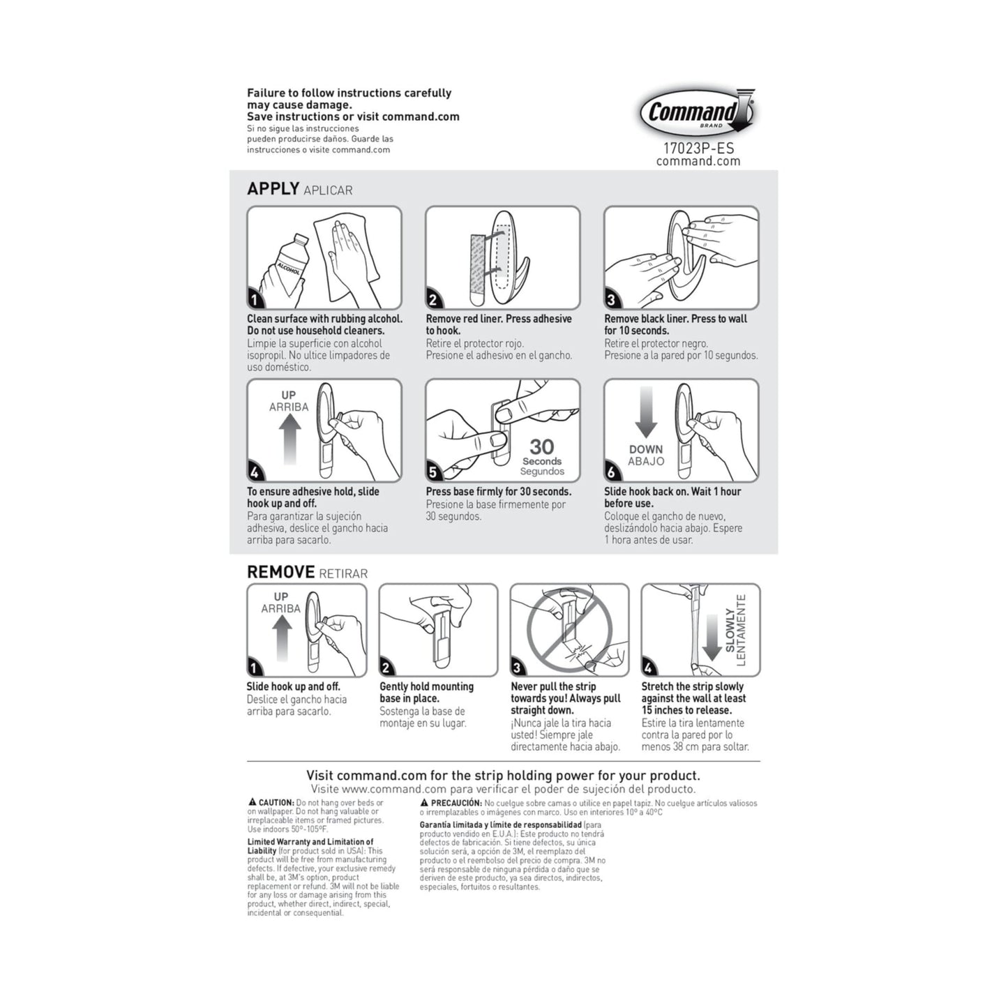 Command Large Refill Adhesive Strips, Damage Free Hanging Wall Adhesive for Large Indoor Wall Hooks, No Tools Removable Adhesives for Living Spaces, 20 White Command Strips