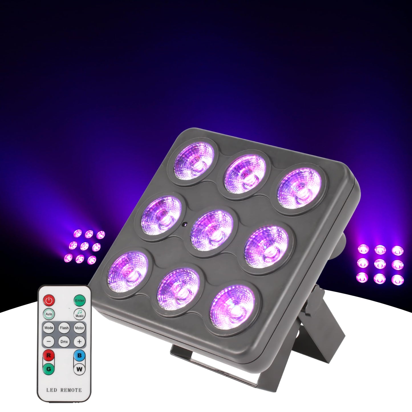 Rivendell Slim Par 9x4W RGBW LED Stage Light | Compact DMX Par Can for DJs, Weddings, Uplighting & Events | Portable Sound-Activated Disco & Strobe Party Light