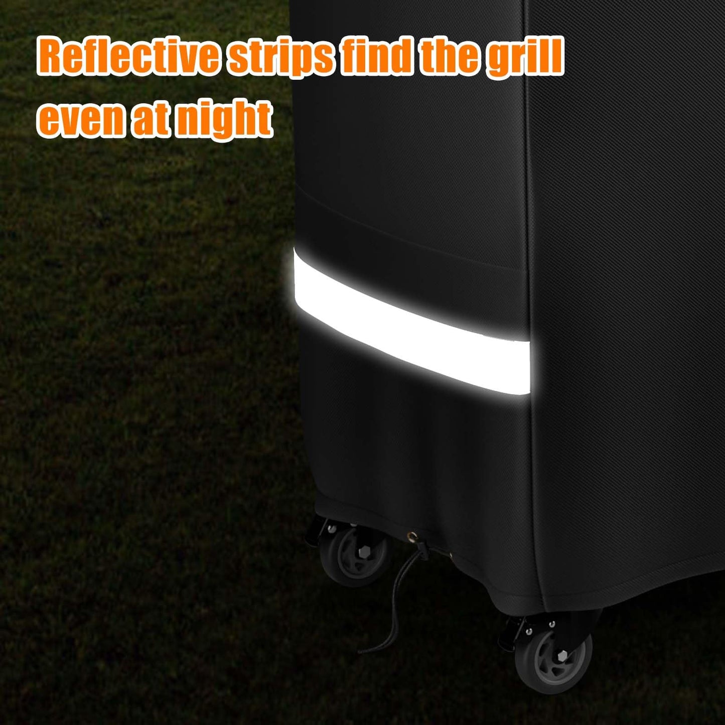 Hisencn Grill Cover for Recteq RT-590, Recteq Deck Boss 590 Wood Pellet Smoker Grill, Heavy Duty Waterproof Grill Cover with Reflective Strips, Moisture Proof Vents and Drawstring, Outdoor BBQ