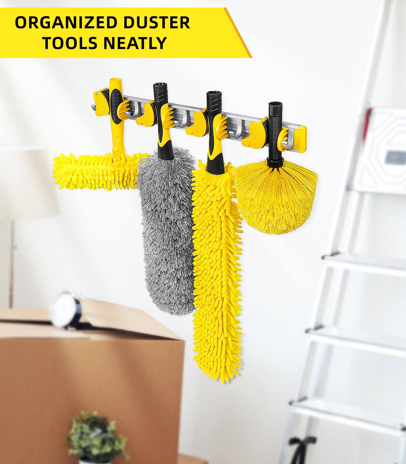 20 Foot High Ceiling Duster Kits with 5-12ft Heavy Duty Extension Pole, High Reach Duster for Cleaning,Microfiber Feather Duster,Cobweb Duster,Ceiling Fan Duster,Window Squeegee & Cleaner