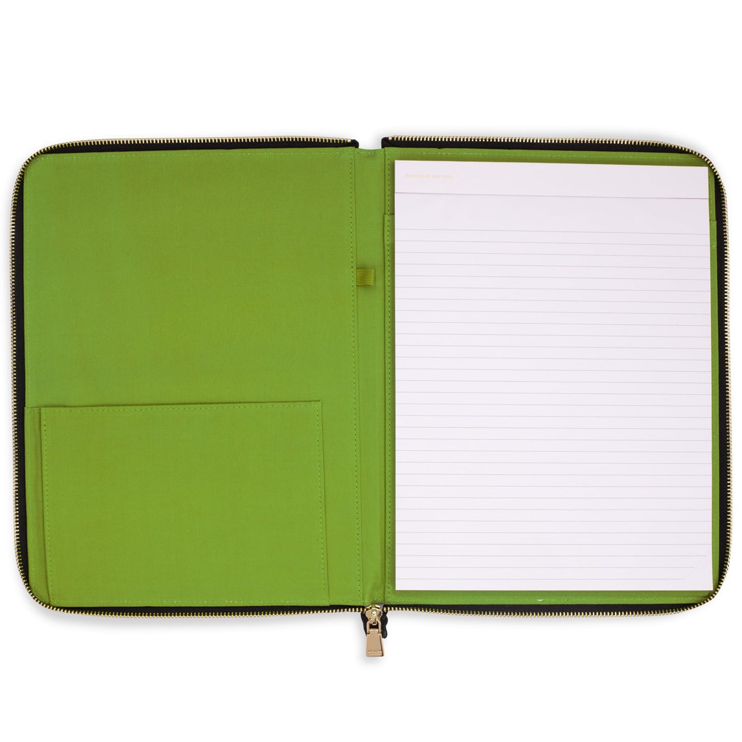 Kate Spade New York 13.25" x 9.5" Faux Leather Notepad Zip Folio with Interior Pocket, Legal Pad, Gold Zipper Close, and Pen Loop, Painterly Blooms