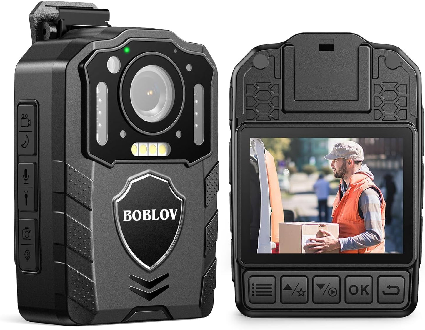 BOBLOV KJ25 1080P/48M 256GB Body Camera, with Night Vision,3000mAh 13 Hours for Video Recording, Police Camera Provides Night Vision, Hiking, Walk, Law Enforcement, and Outdoor Activities(256GB)