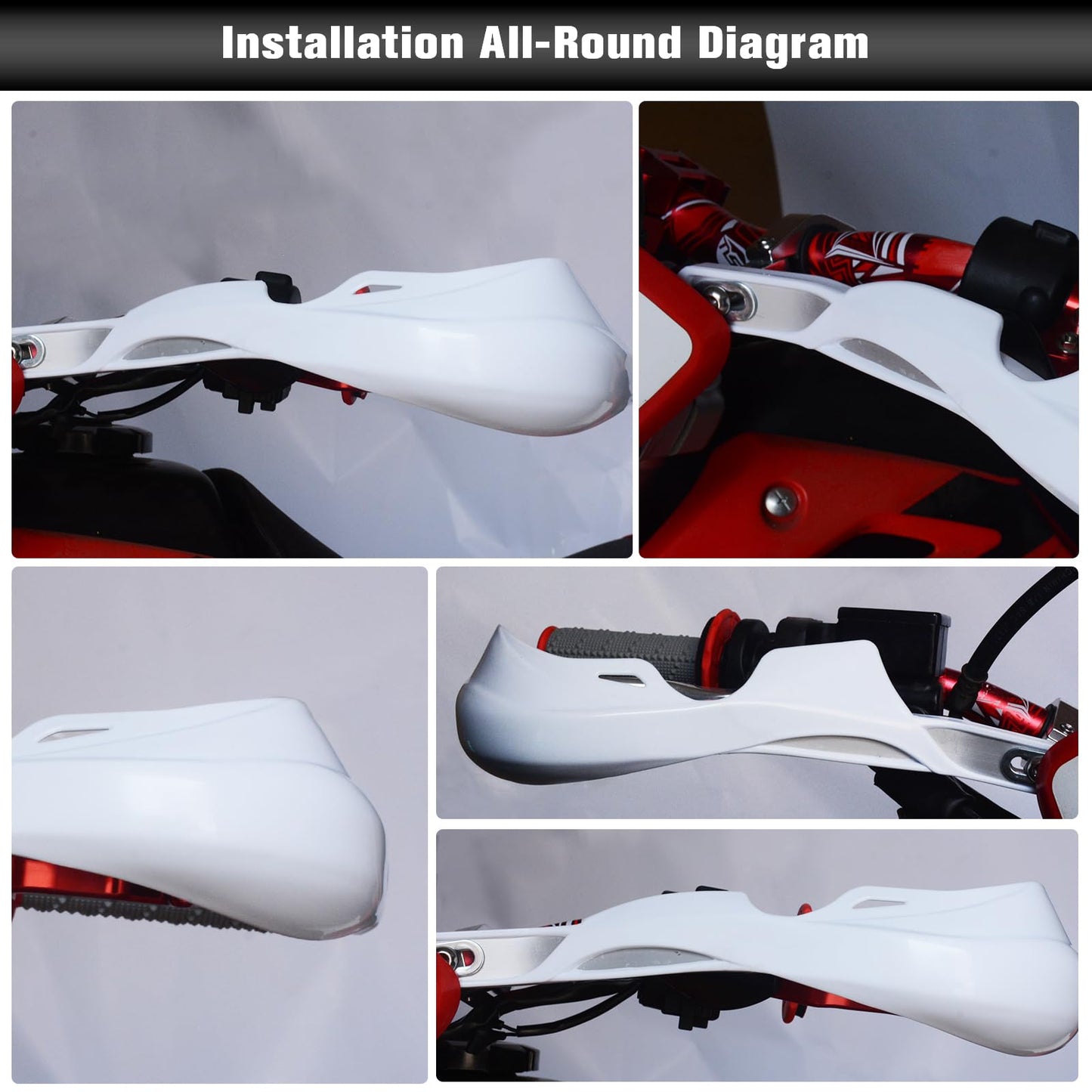 JFG RACING Dirt Bike Handguards,7/8" and 1 1/8" Handlebar Motorcycle Hand Guards Accessories Universal for CRF XR YZF XC KX 125 150 250 300 Motorcycle Ebike ATV Pit Bike Motocross Enduro MX -Black