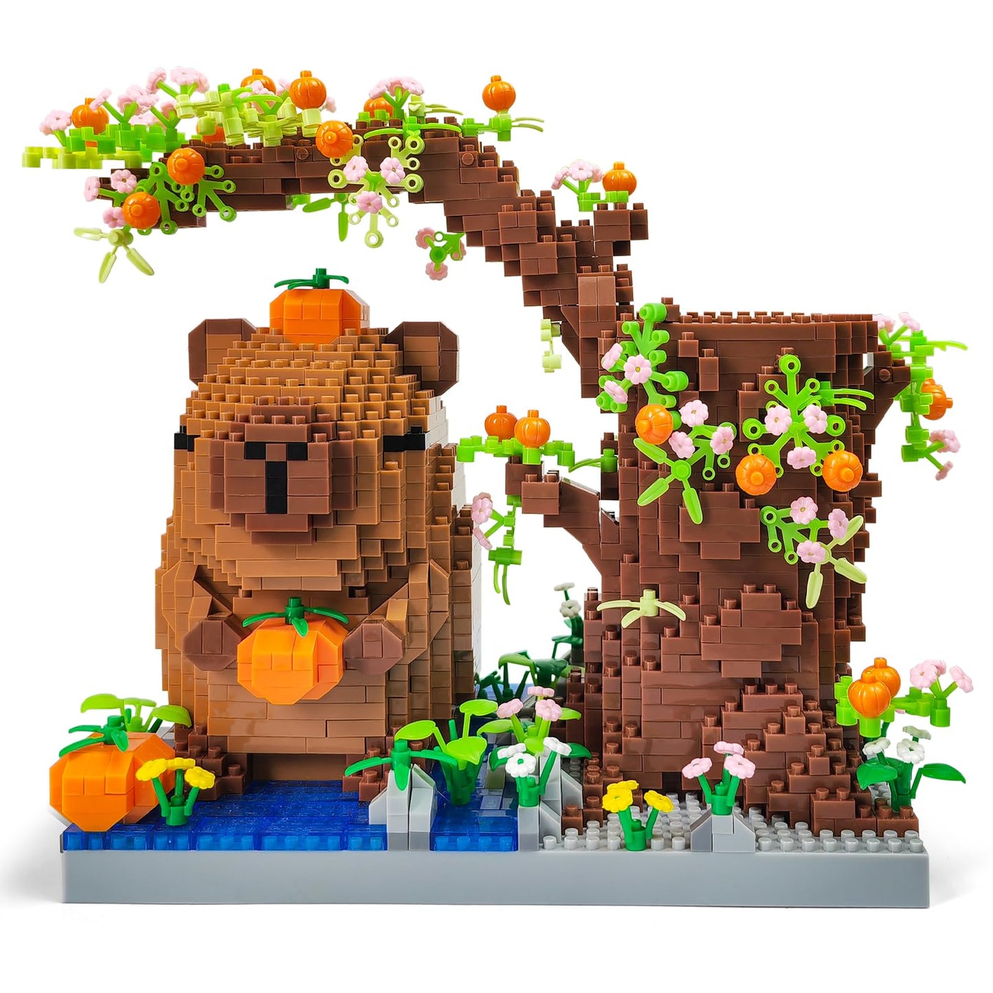 Capybara Set Toy Micro Mini Building Block Pen Holder&Desk Organizer Cute Animals Building Bricks Kit(1880Pcs) Arts&Crafts for Capybara Lovers for Kids Age 8+ for Adult