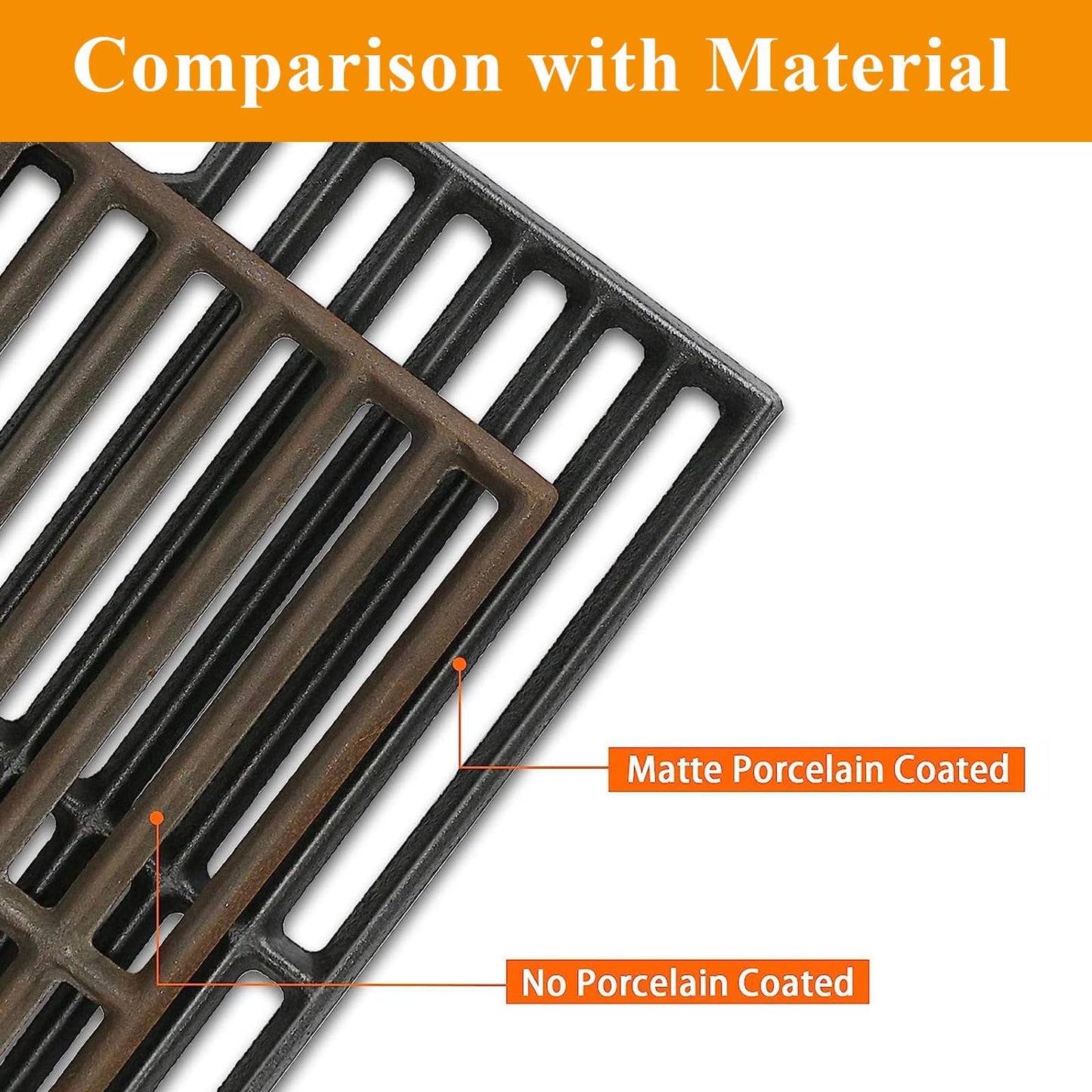 Hisencn 17 inch Grill Cooking Grates Replacement Parts for Homedepot Nexgrill 720-0896B 720-0896 720-0896BK 720-0896E 720-0896C 720-0896CP 720-0898 720-0898A, 3 Pack
