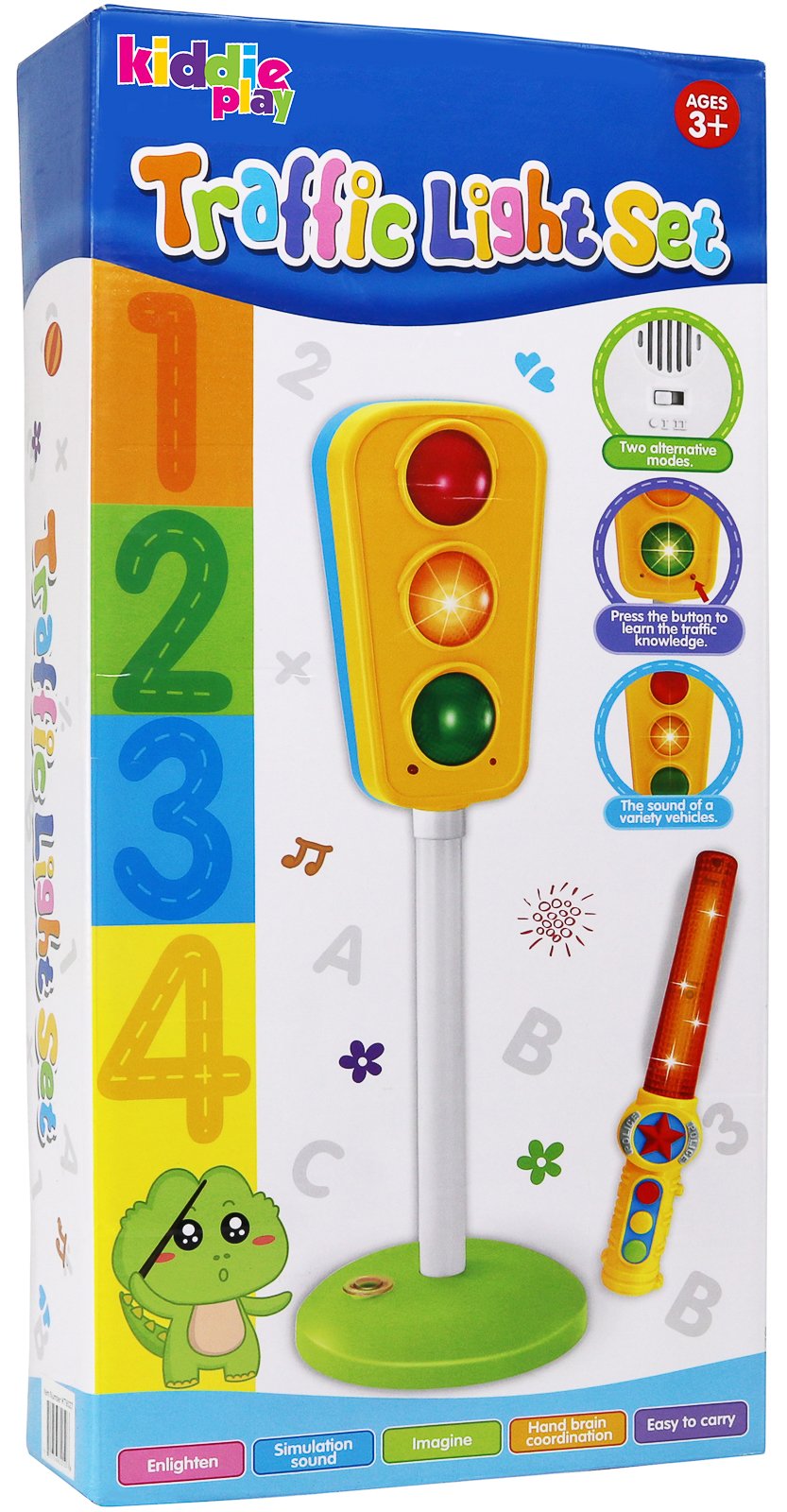 Kiddie Play Traffic Light Toy for Kids Cars and Bikes with Real Working Lights and Sounds Teaches Safety Rules Educational Stop and Go Signal for Toddlers and Preschoolers