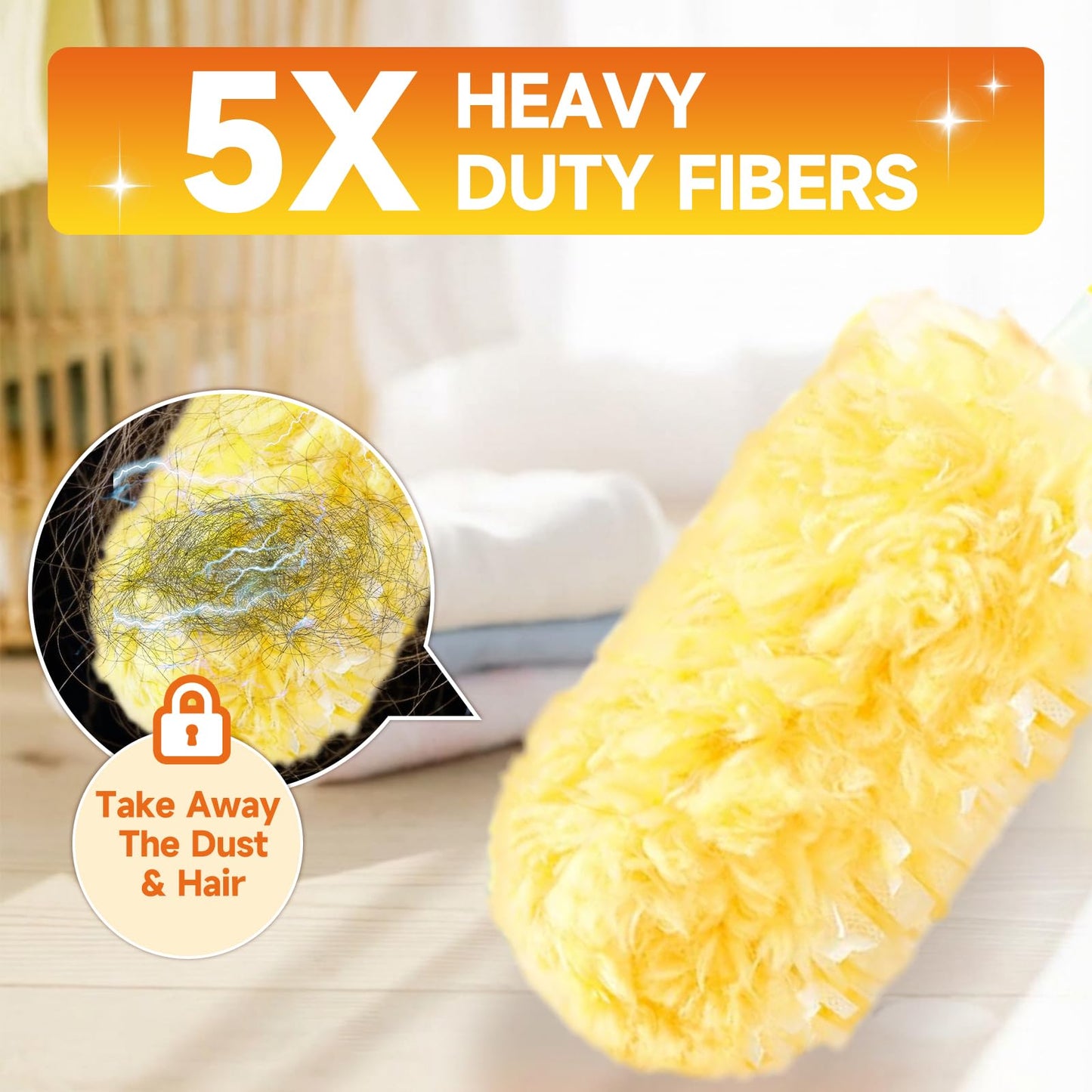 100 Count 360° Heavy Duty Duster Refills Compatible with Swiffer, Larger Size-Extra Thick Electrostatic Disposable dusters Refill for Electronics, Furniture, Blinds, Ceiling Fans, Unscented