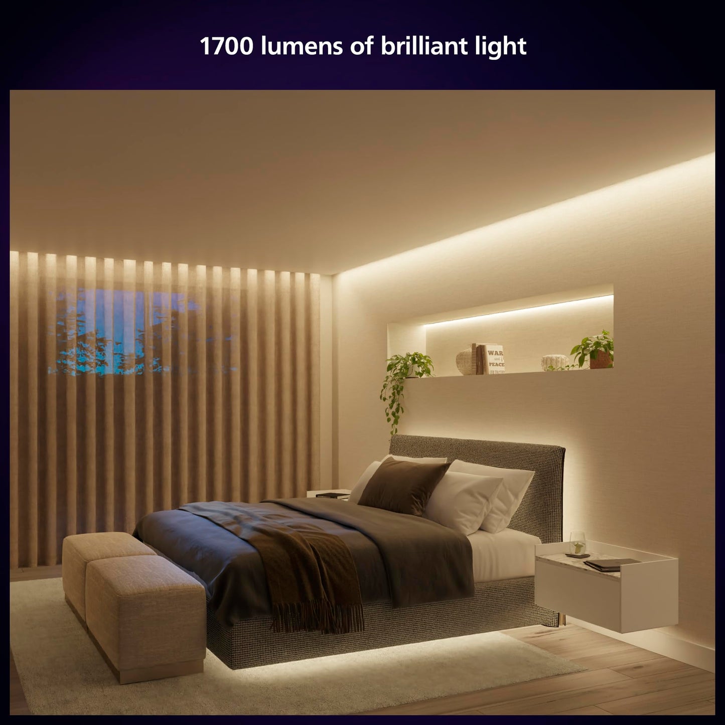 Philips Hue Indoor 3M (10FT) Smart LED Solo lightstrip Base Kit - 1 Pack - Control with Hue App - Works with Alexa, Google Assistant and Apple HomeKit