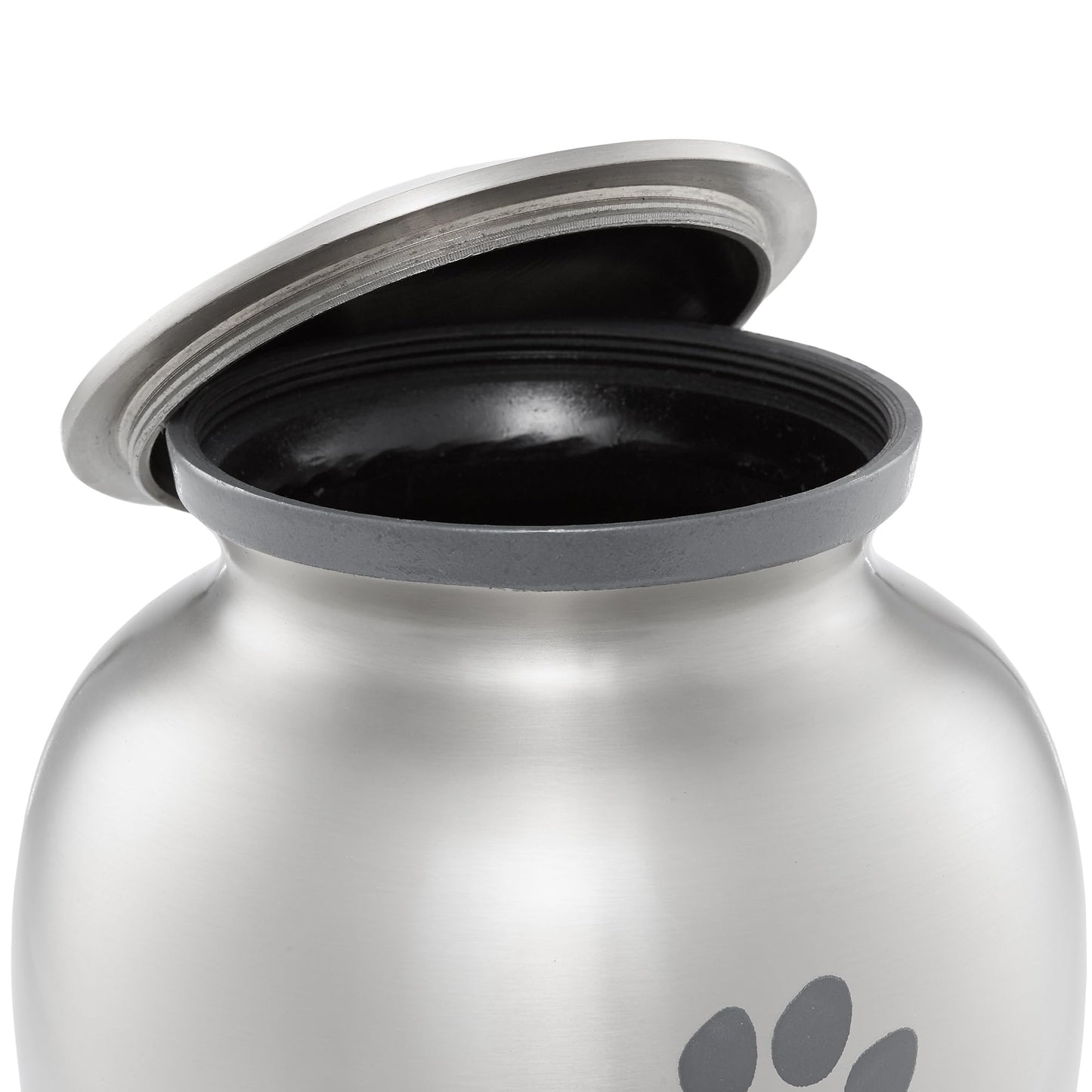 Reminded Pet Cremation Urns for Dog and Cat Ashes, Memorial Paw Print Urn - Large Up to 110 Pounds Silver