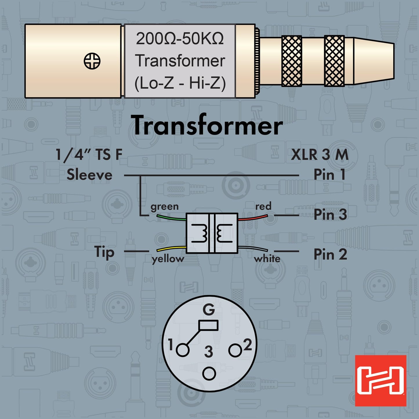 Hosa Technology MIT-129 1/4-Inch TS to XLR3M Impedance Transformer