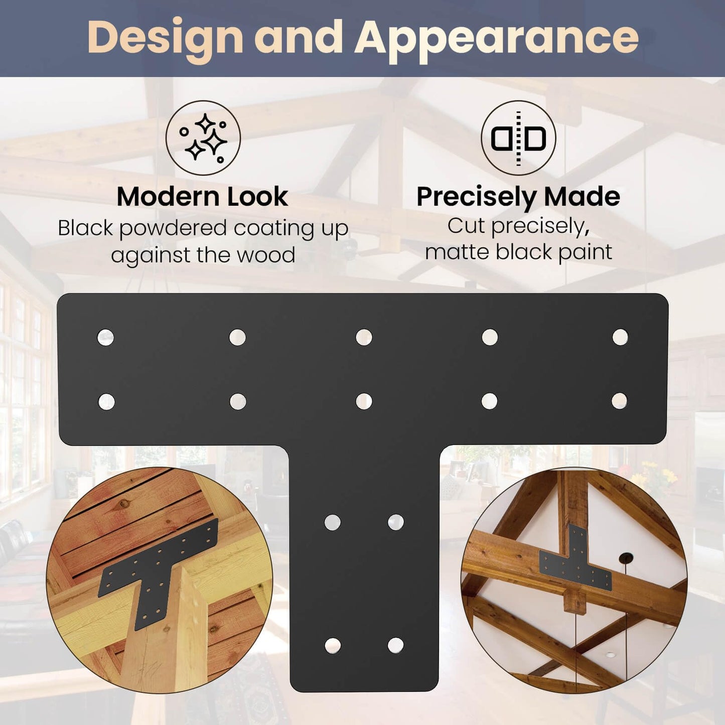 12" x 8" Post to Beam Bracket, T Plate 6 PCS, T Post Brackets Thickness 3mm T Plate for Repairing Fixing Connecting Mending Plate - IWONGO Supplied