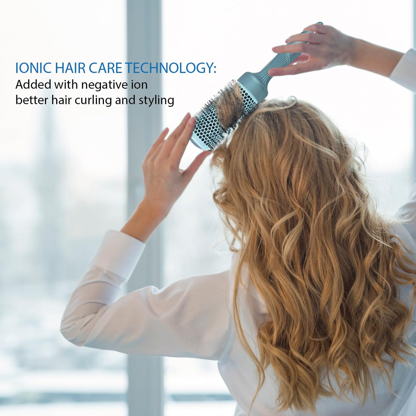 5pcs Round hair Brush Set for Blow Drying Curling, Professional curly hair brushBrush Leaves Hair Shiny Heat Styling Brush 5 Different Sizes Works Very Well with The Blow Dryer