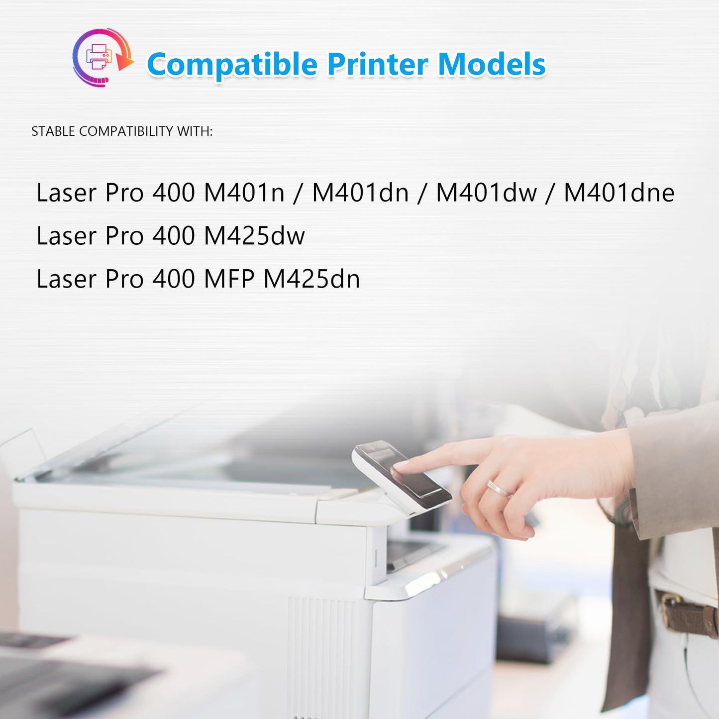 80A CF280A Toner Cartridge Black Replacement for HP 80A Toner Cartridge Used for Laser Pro 400 M401n, M401dn, M401dw, M401dne, M425dw; Laser Pro 400 MFP M425dn Printer Ink (1 Pack, with CHIP)