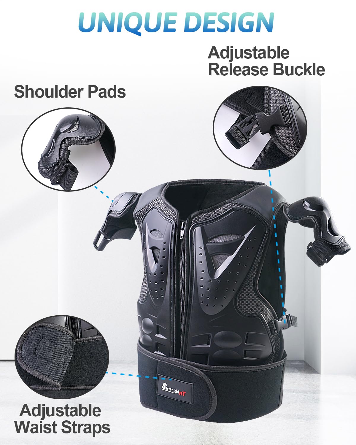 Kids Motorcycle Armor Suit Dirt Bike Gear Riding Protective Chest Spine Back Protector Shoulder Arm Elbow Knee Protector Pads for Cycling Skateboard,Skiing,Skating,Off-Road